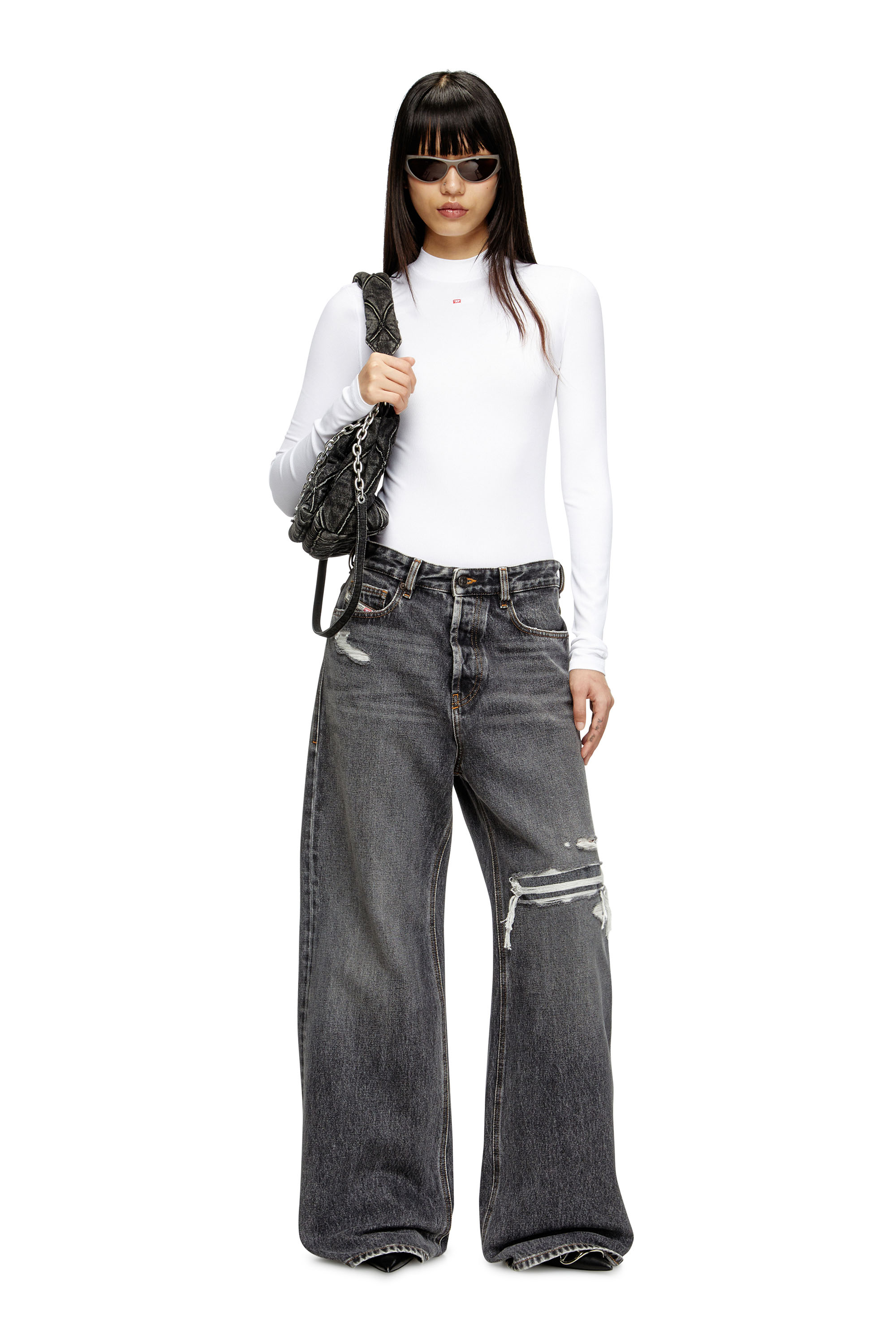Diesel - Damen Relaxed Jeans 1996 D-Sire 007F6, Schwarz/Dunkelgrau - 1