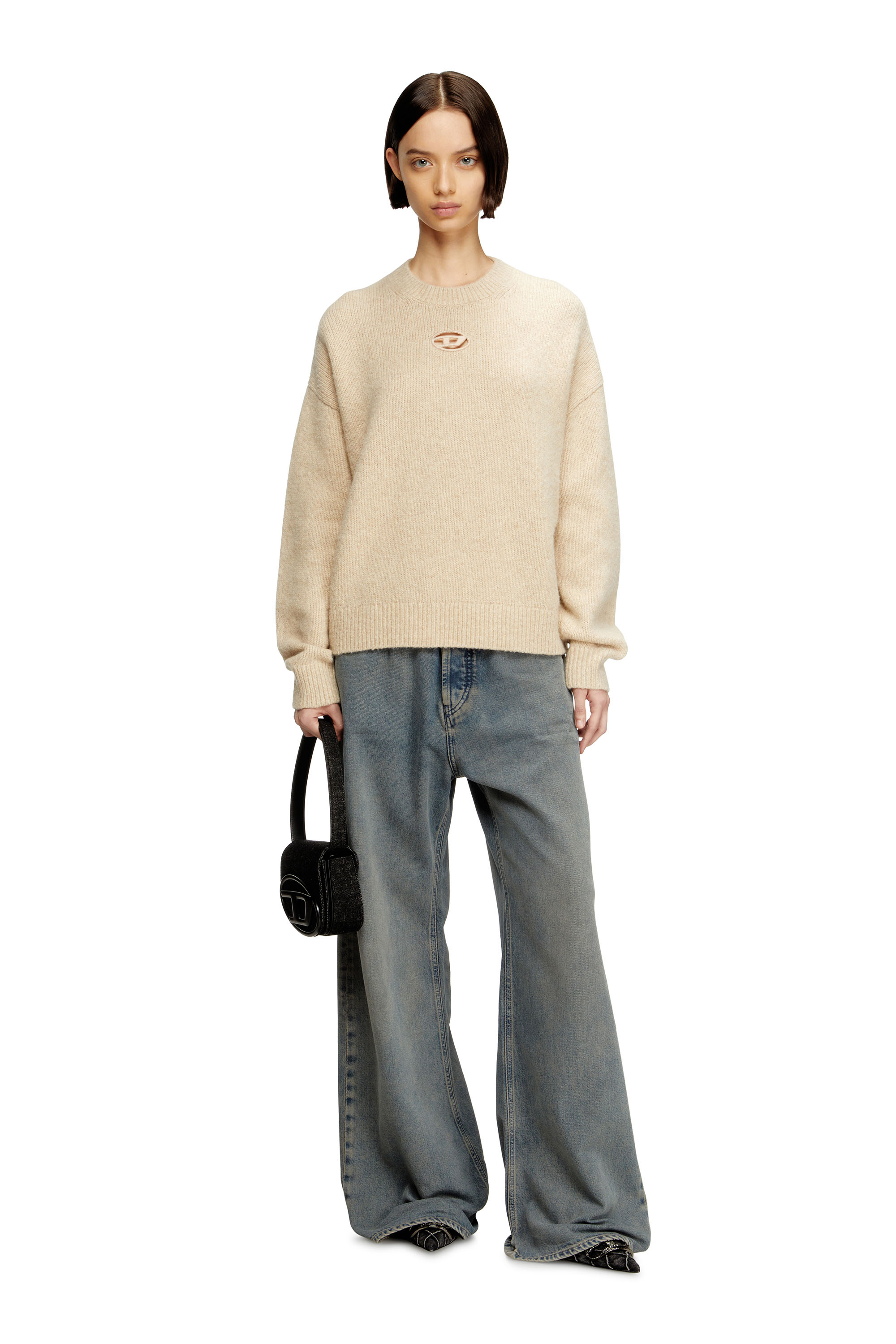 Diesel - M-AREETA, Damen Pullover aus Woll- und Alpakamischung in Beige - 2