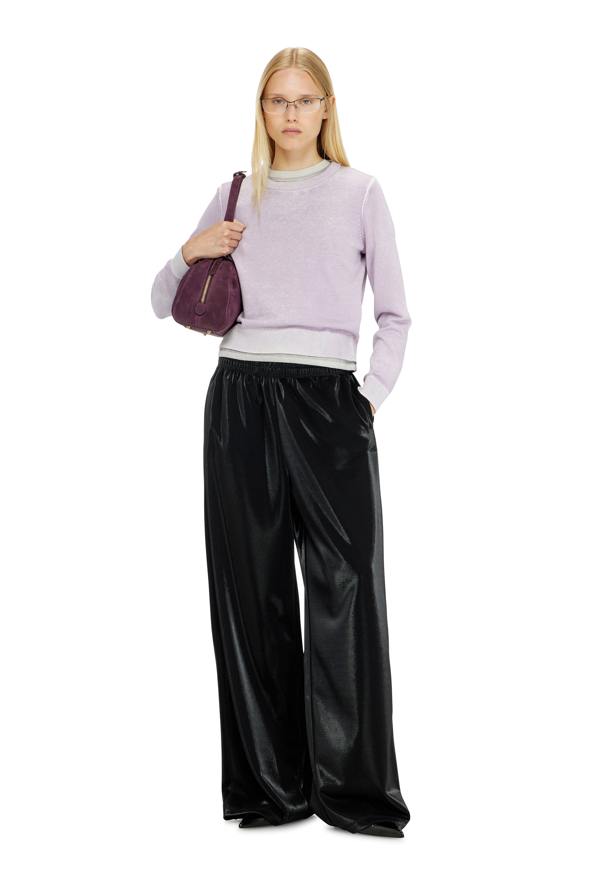 Diesel - P-ROSY, Damen Sweatpants aus gl&auml;nzendem Piquet-Stoff in null - 1