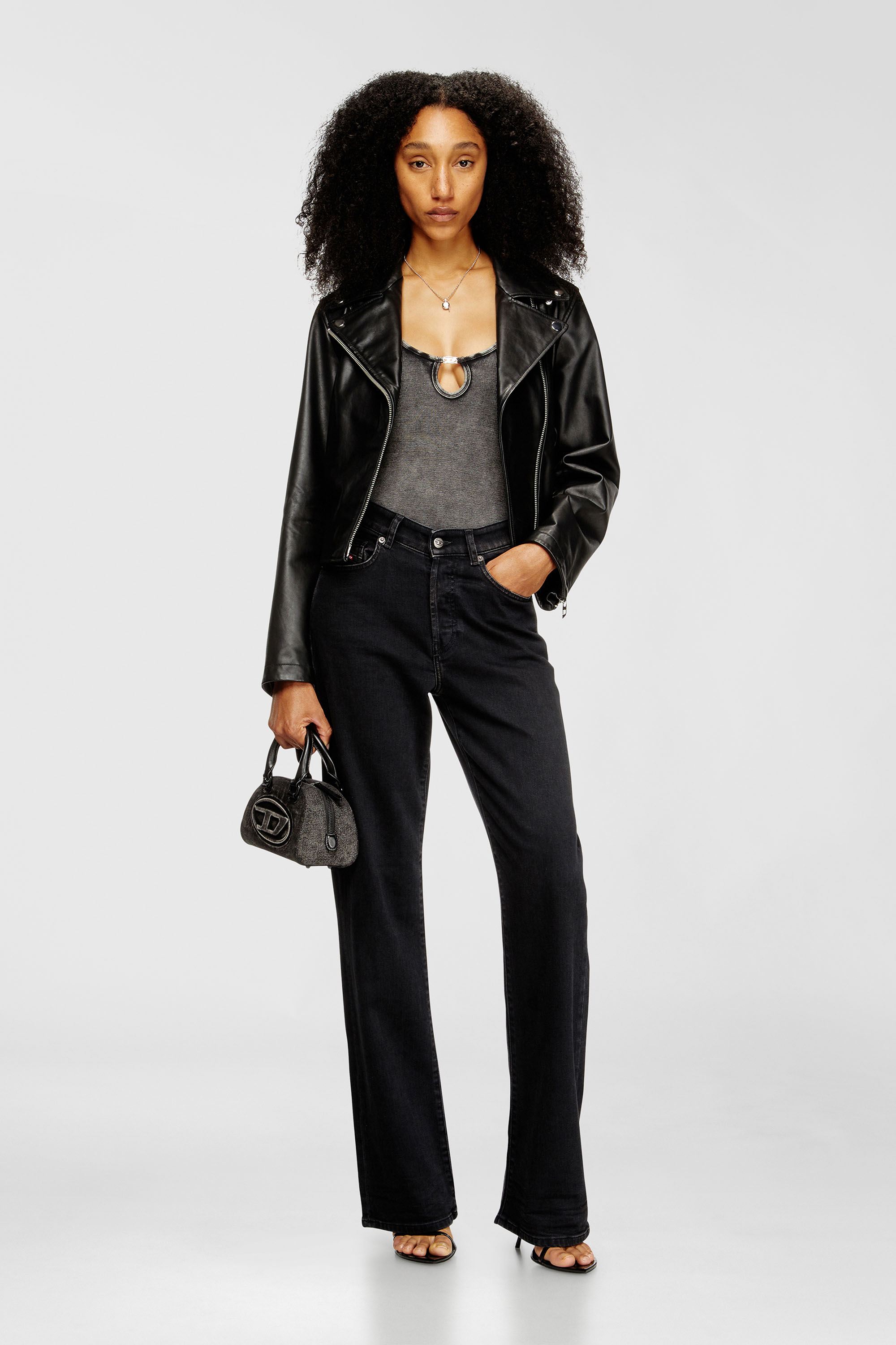 Diesel - MAURA-DNM, Damen Body aus marmoriert gewaschenem Stretch-Baumwollstoff in Dunkelgrau - 6