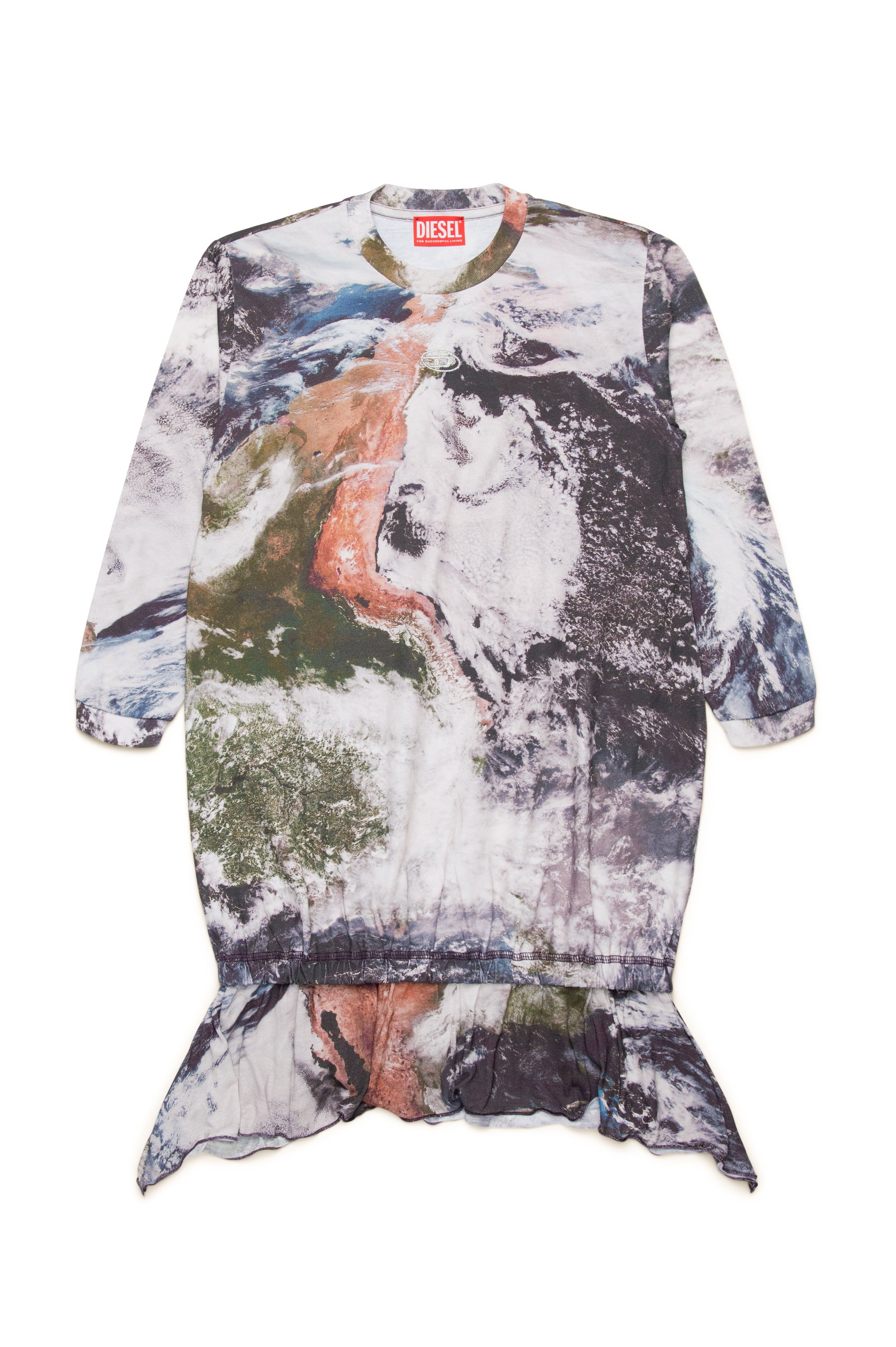 Diesel - DOLLYOD, Damen Asymmetrisches Kleid mit Planet Camo-Print in Bunt - Image 1