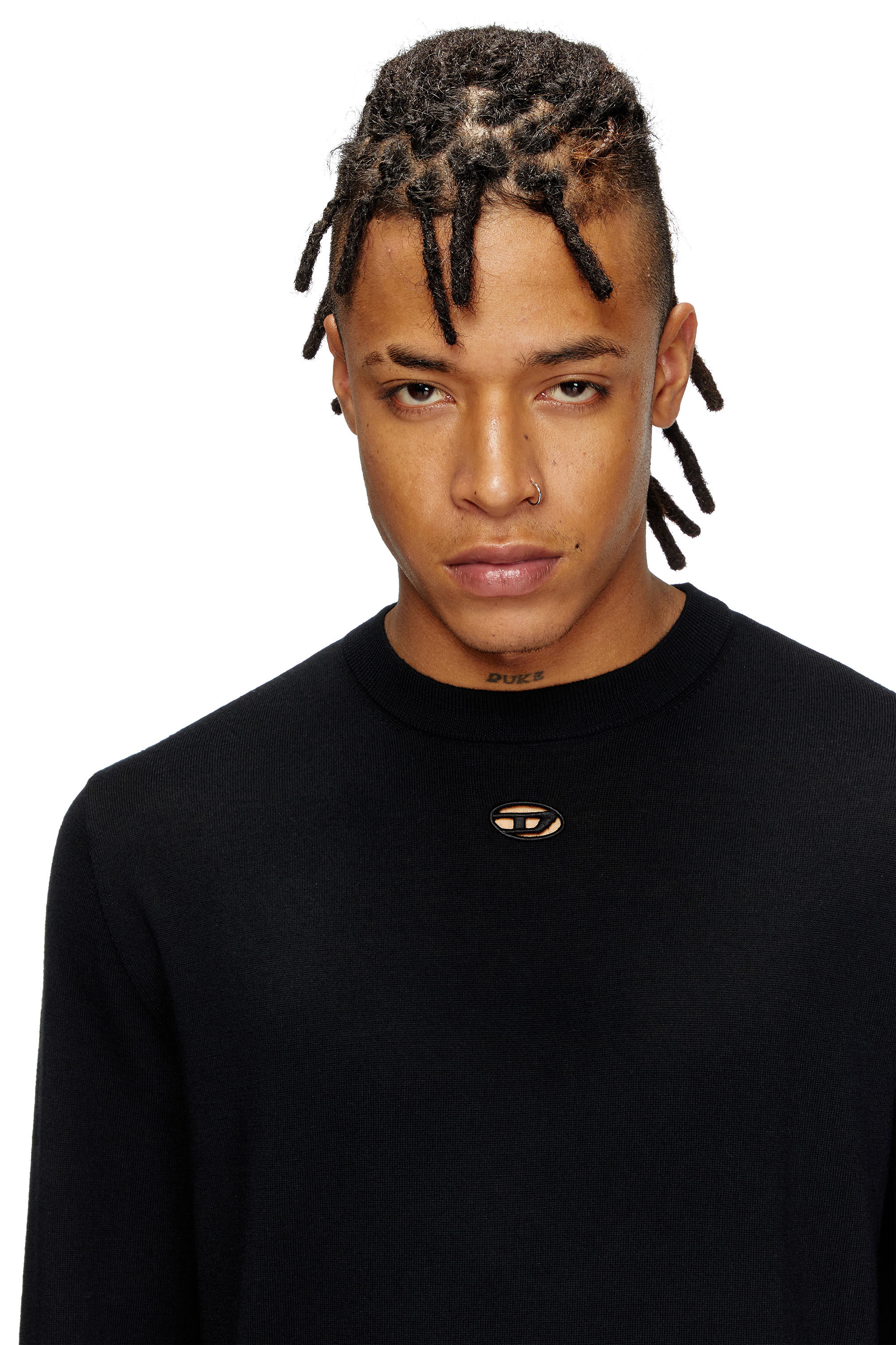 Diesel - K-VALIAM, Herren Pullover aus Wolle mit Cut-out-Logo in Schwarz - 5