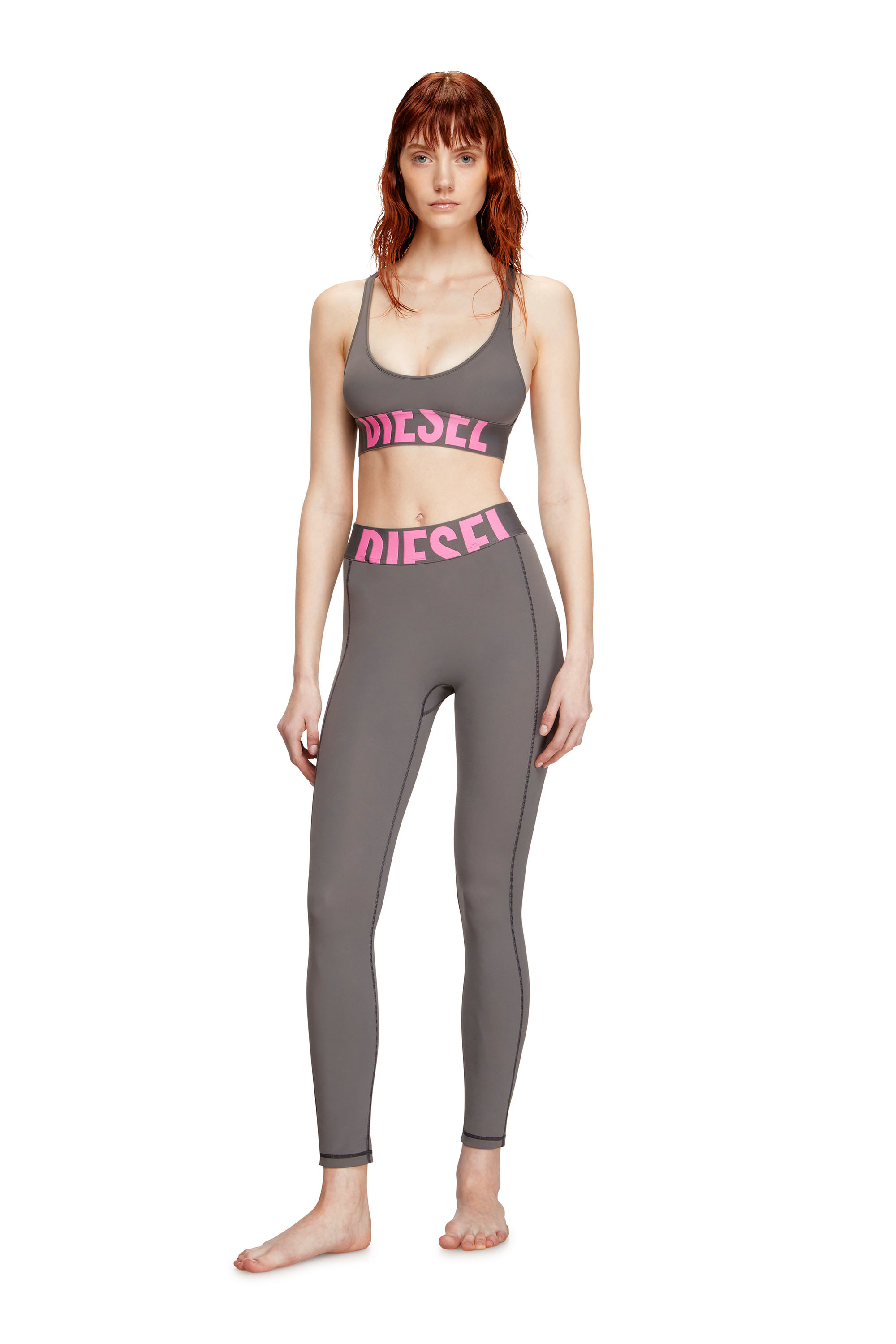 Diesel - ALLISON-D-POP, Damen Sport-BH aus Mikrofaser mit Cut-off-Logo in Grau - 3