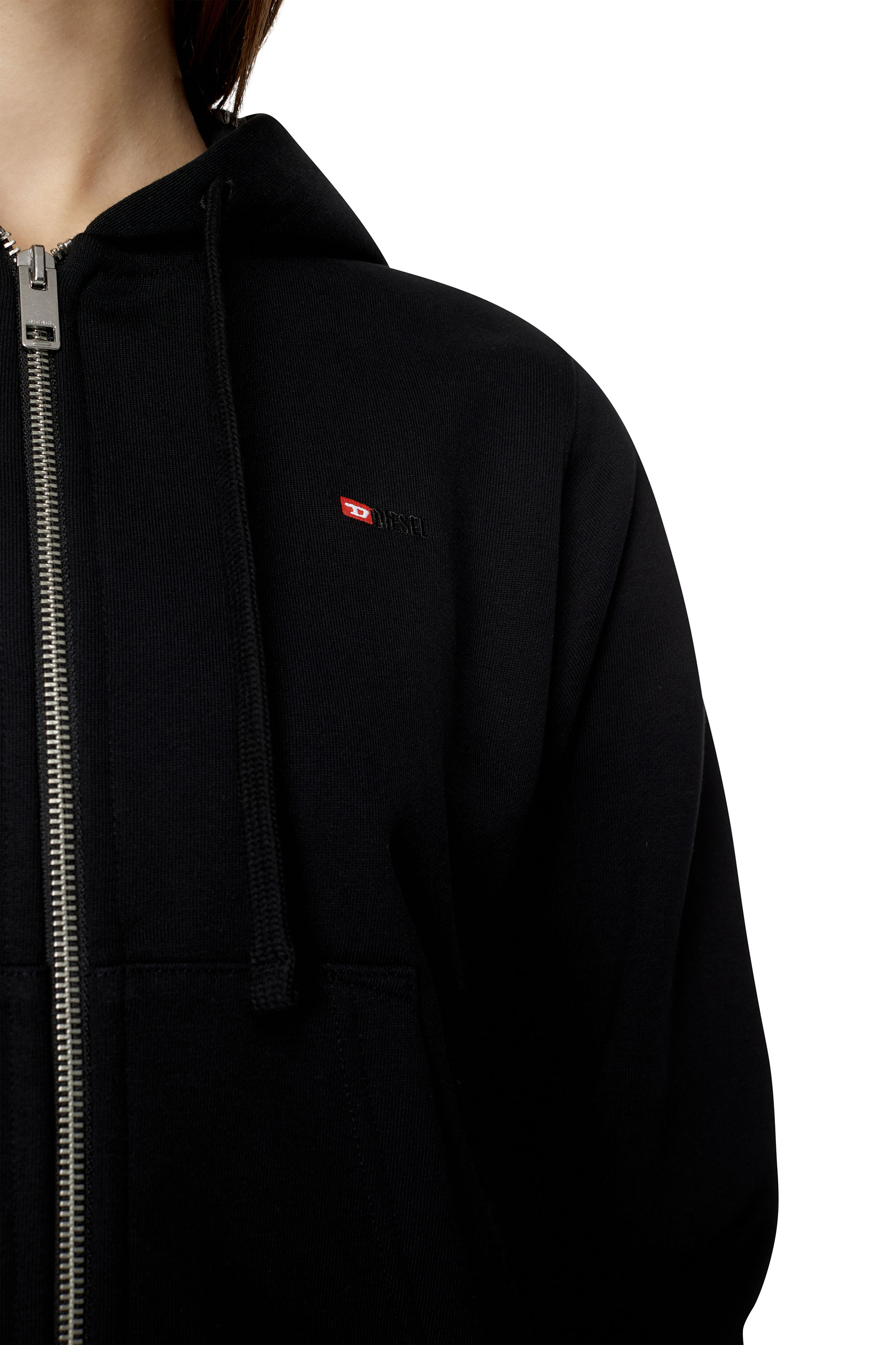 Diesel - F-REGGY-HOOD-ZIP-MICRODIV, Schwarz - Image 5