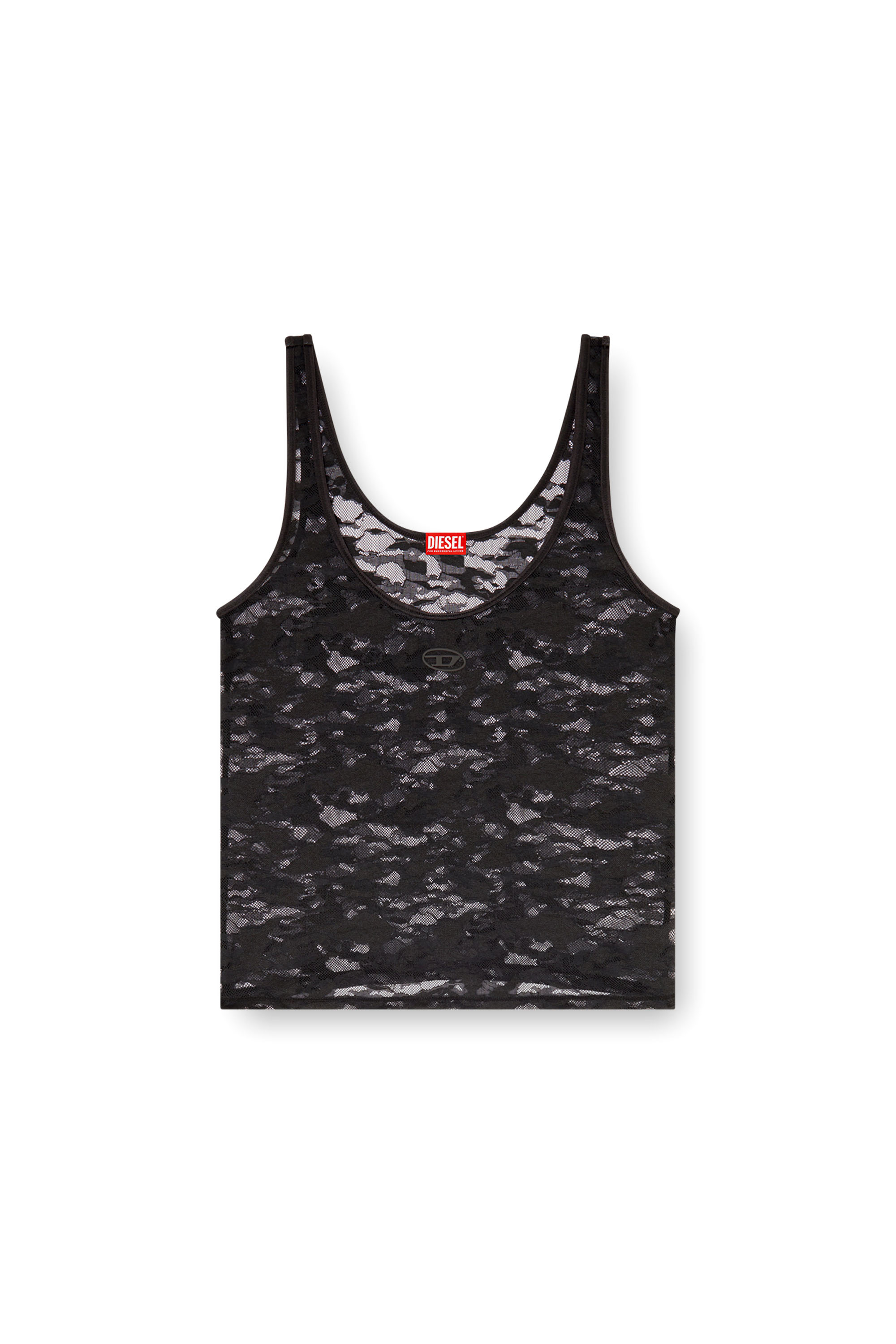 Diesel - LILY-UTLT, Damen Tanktop aus Nylonspitze in null - 2