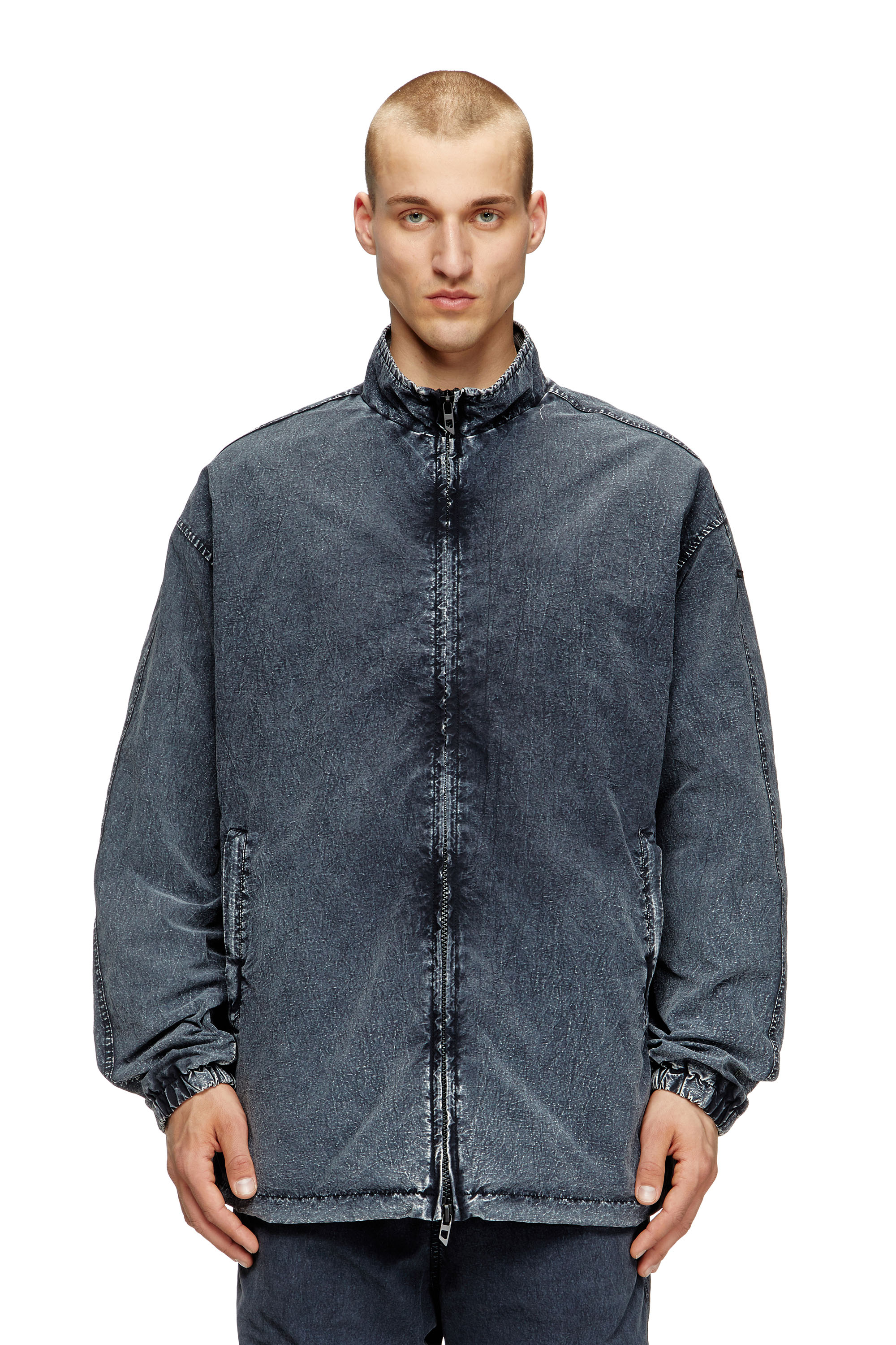 Diesel - J-WILSON, Man's Jacket in recycled nylon taslan in Black - 3