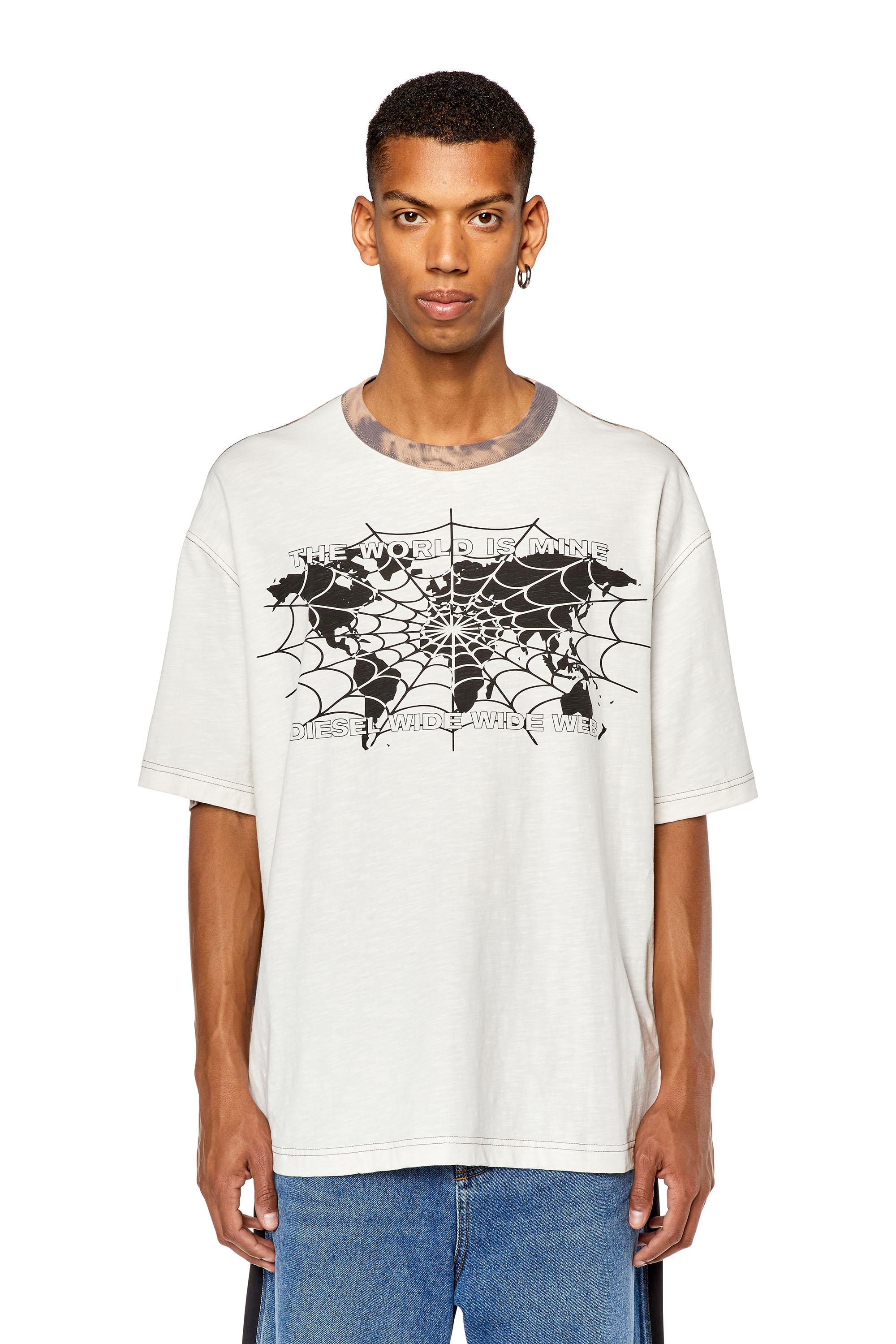 Diesel - T-WASHBICOL, Rosa/Weiss - Image 1