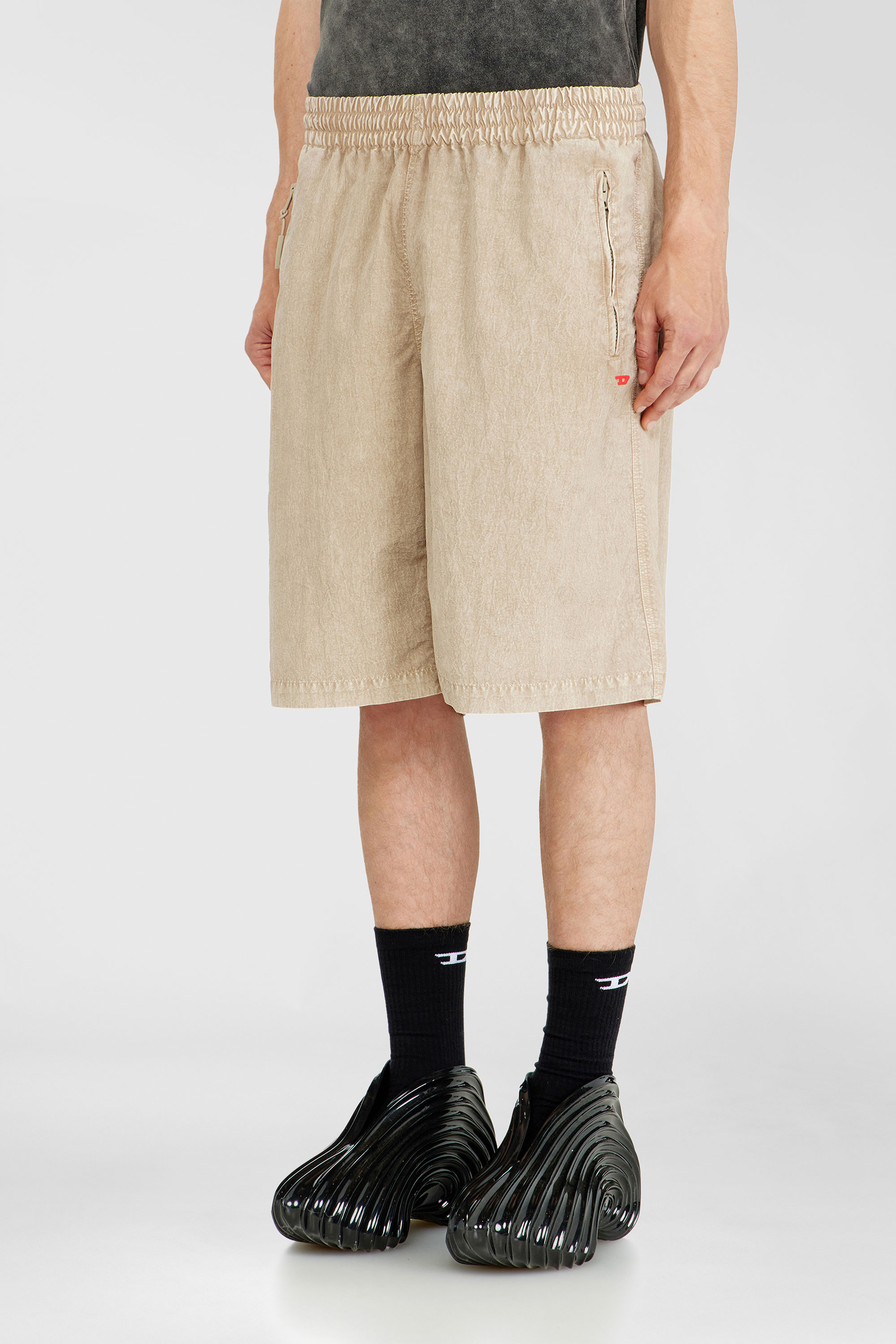 Diesel - P-THECK-SHORT-PLBH, Herren Behandelte Nylon-Shorts in Beige - 3