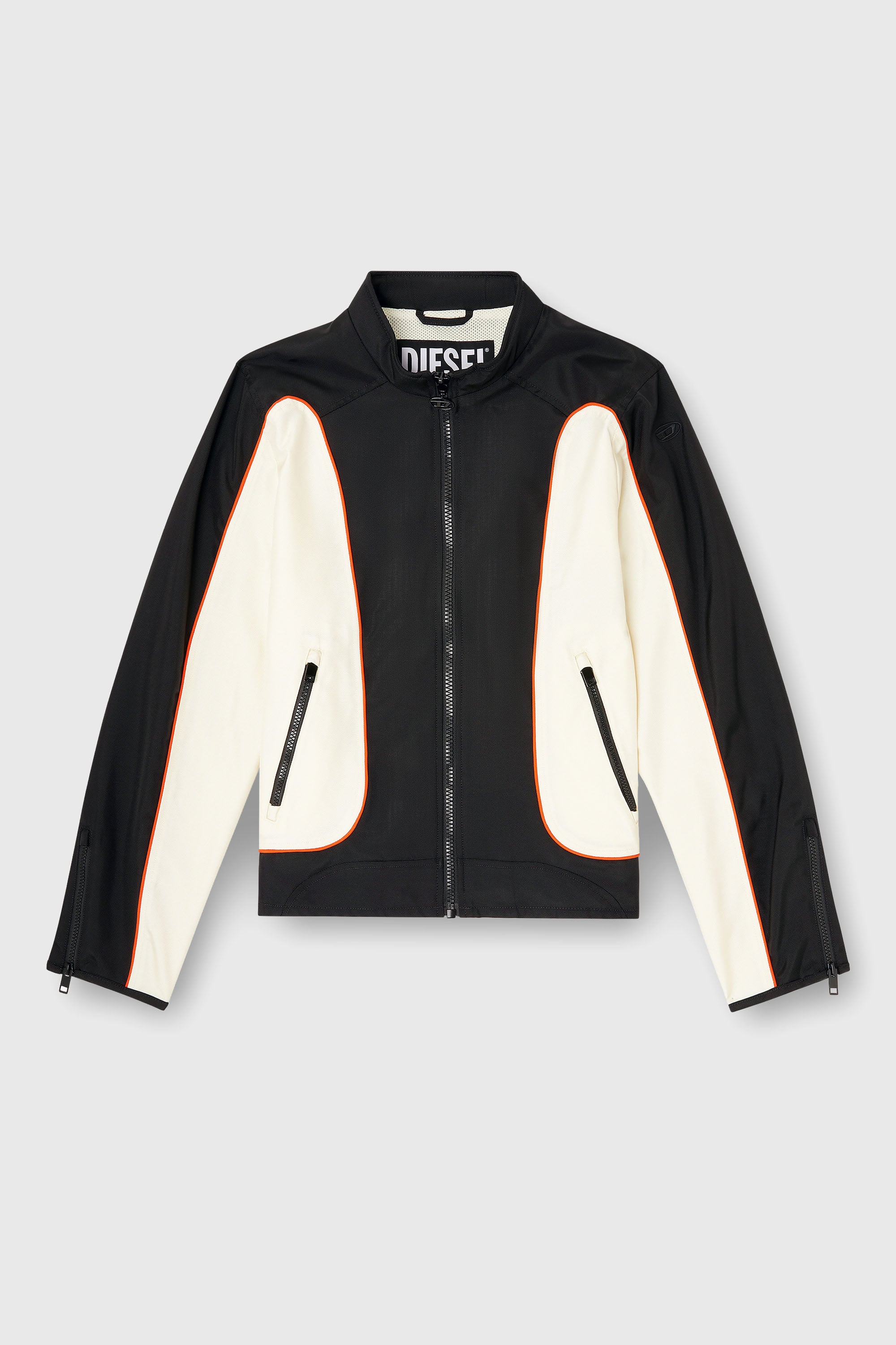 Diesel - J-BLINK-WRD, Herren &Uuml;bergangsjacke Herren mit Rei&szlig;verschluss in Schwarz/Weiss - 2