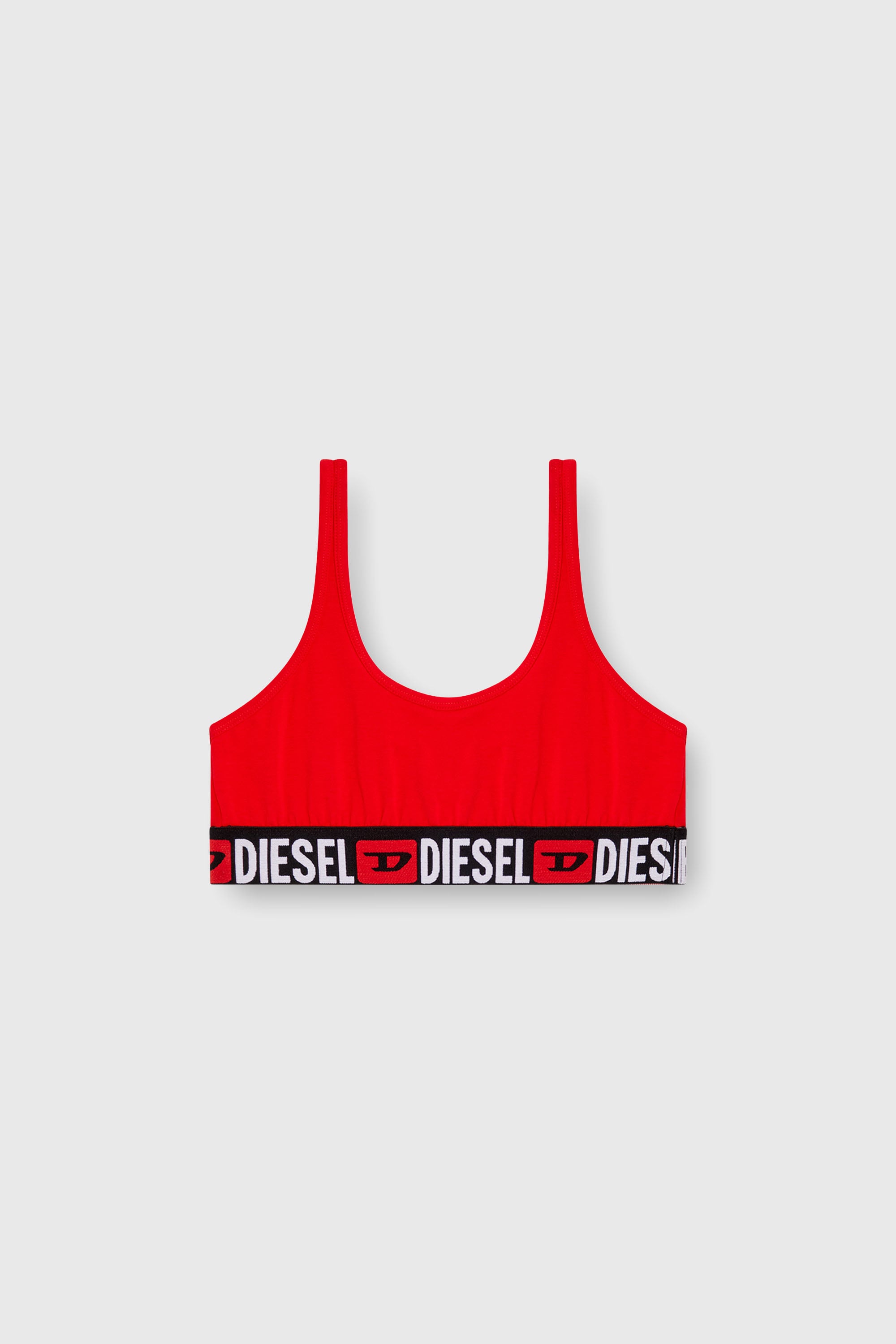 Diesel - UFSB-ORIBA, Damen Bralette mit Logoband in Rot - 2