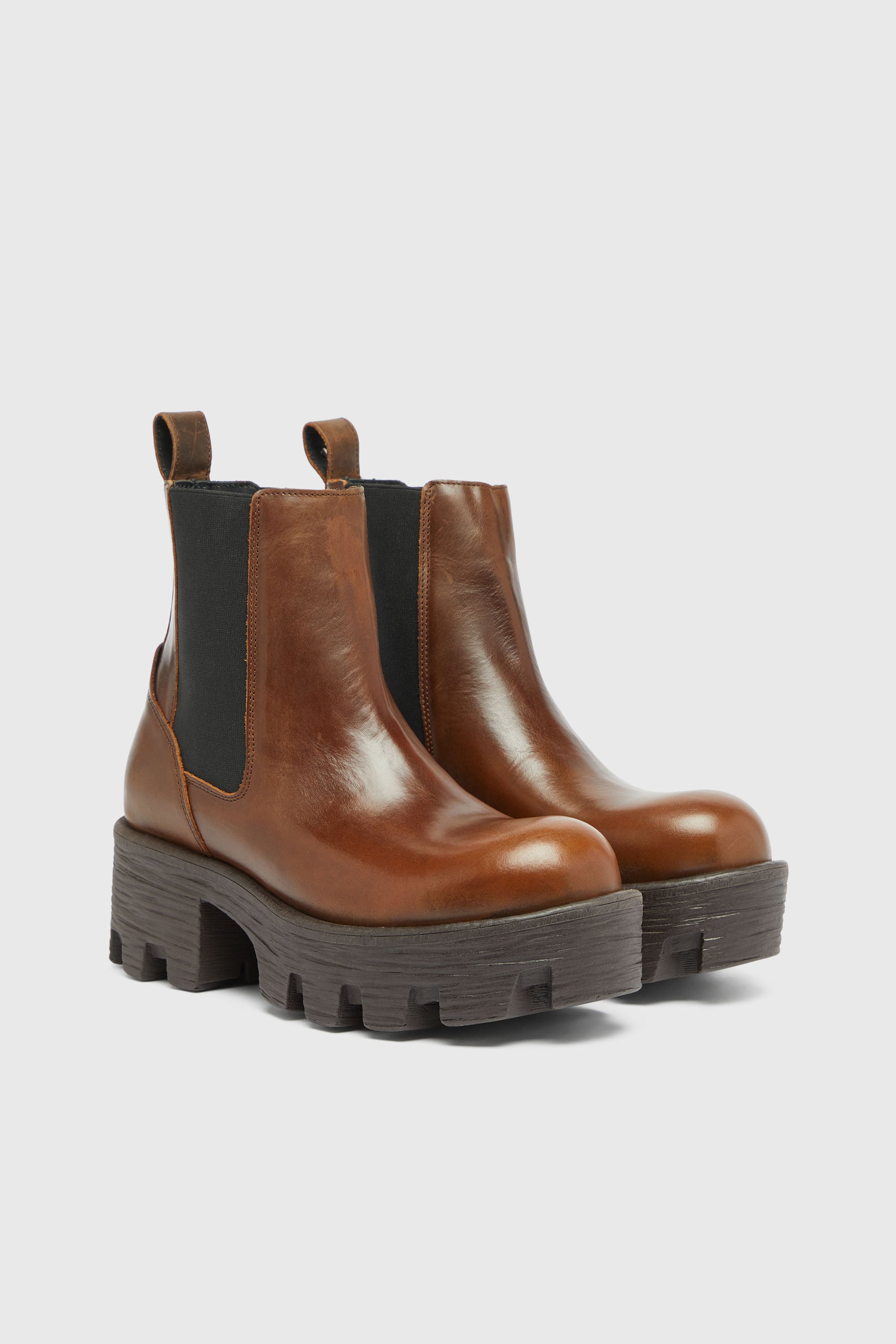 Diesel - D-HAMMER CHUNKY W, Damen D-Hammer-Chelsea Boots aus Leder in Braun - 2