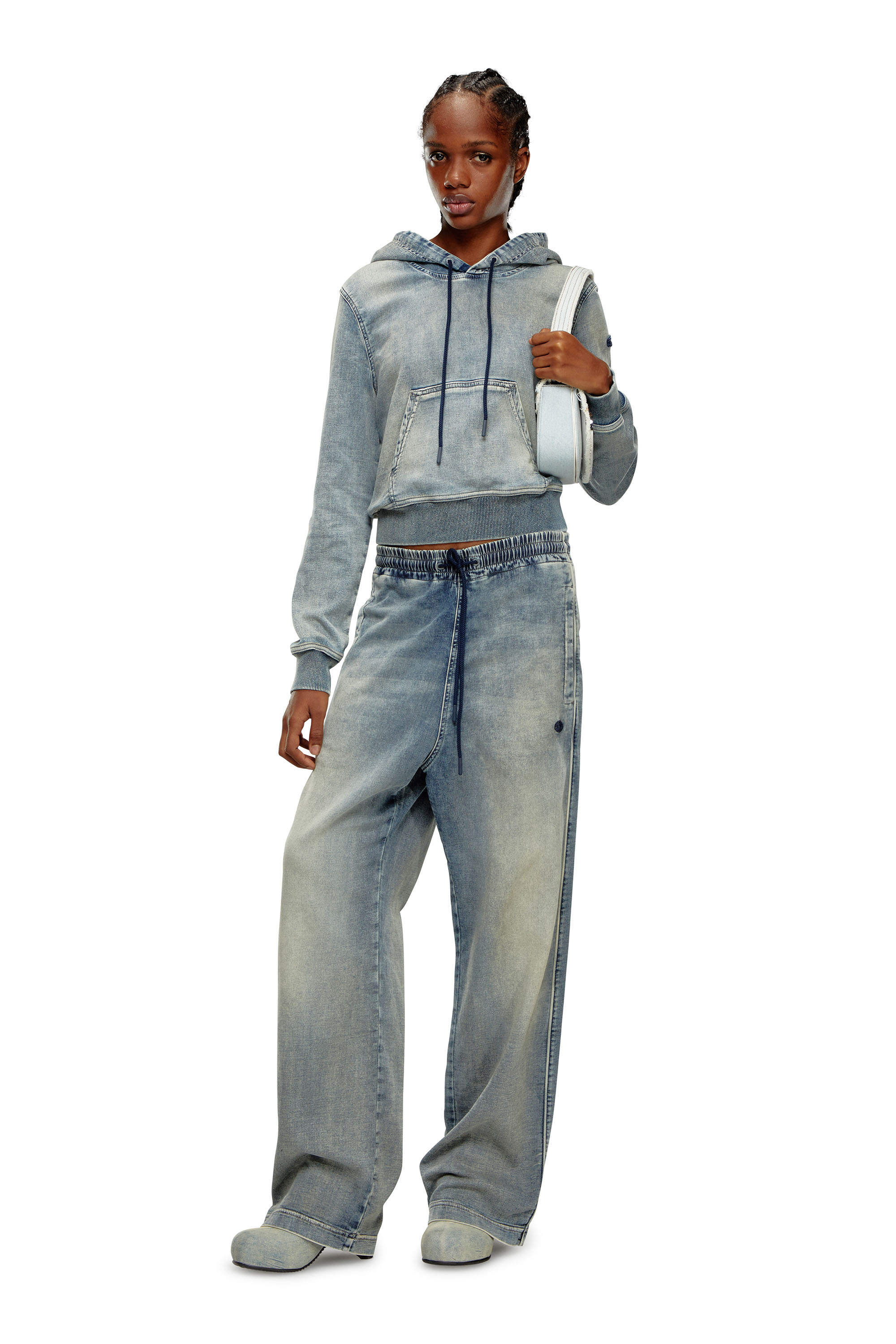 Diesel - 1DR, Damen 1DR-Ikonische Schultertasche aus Denim und Leder in Azurblau - 6