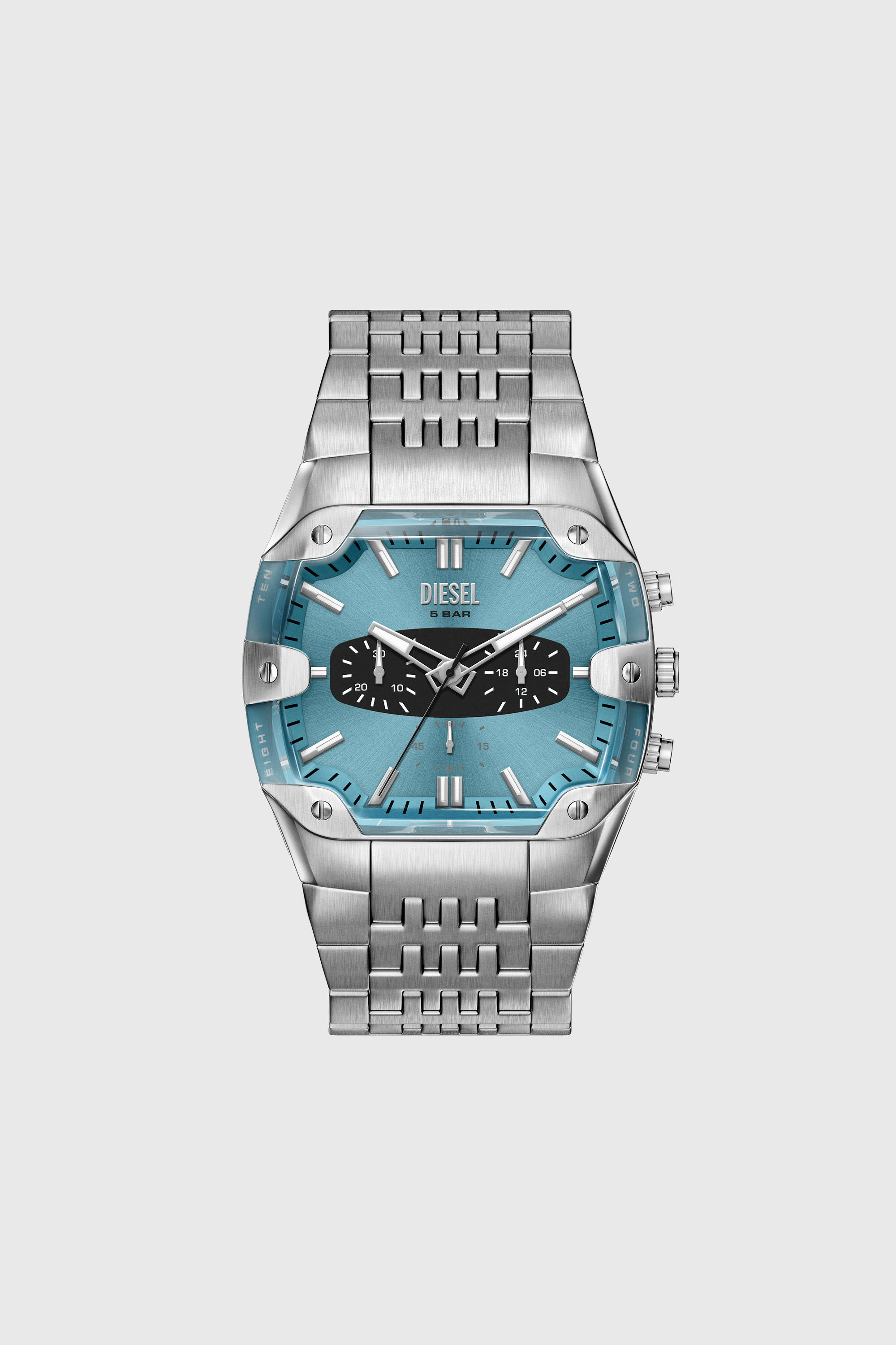 Diesel - DZ4725 WATCH, Herren Spiked Cushion Uhr aus Edelstahl in Silber - 1