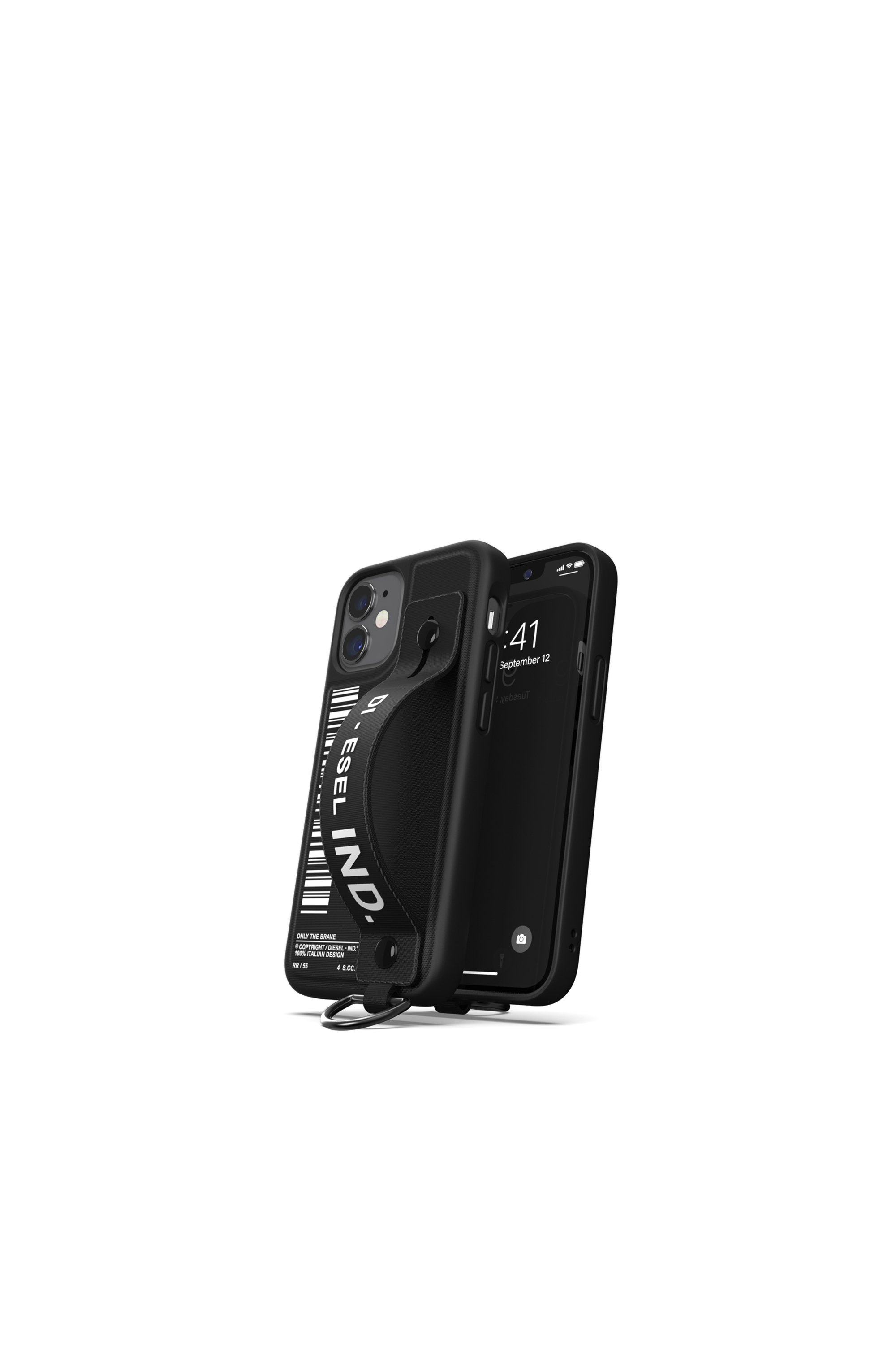 Diesel - 42524 STANDARD CASE, Unisex Handstrap Case for iPhone 12 Mini in Schwarz - 3