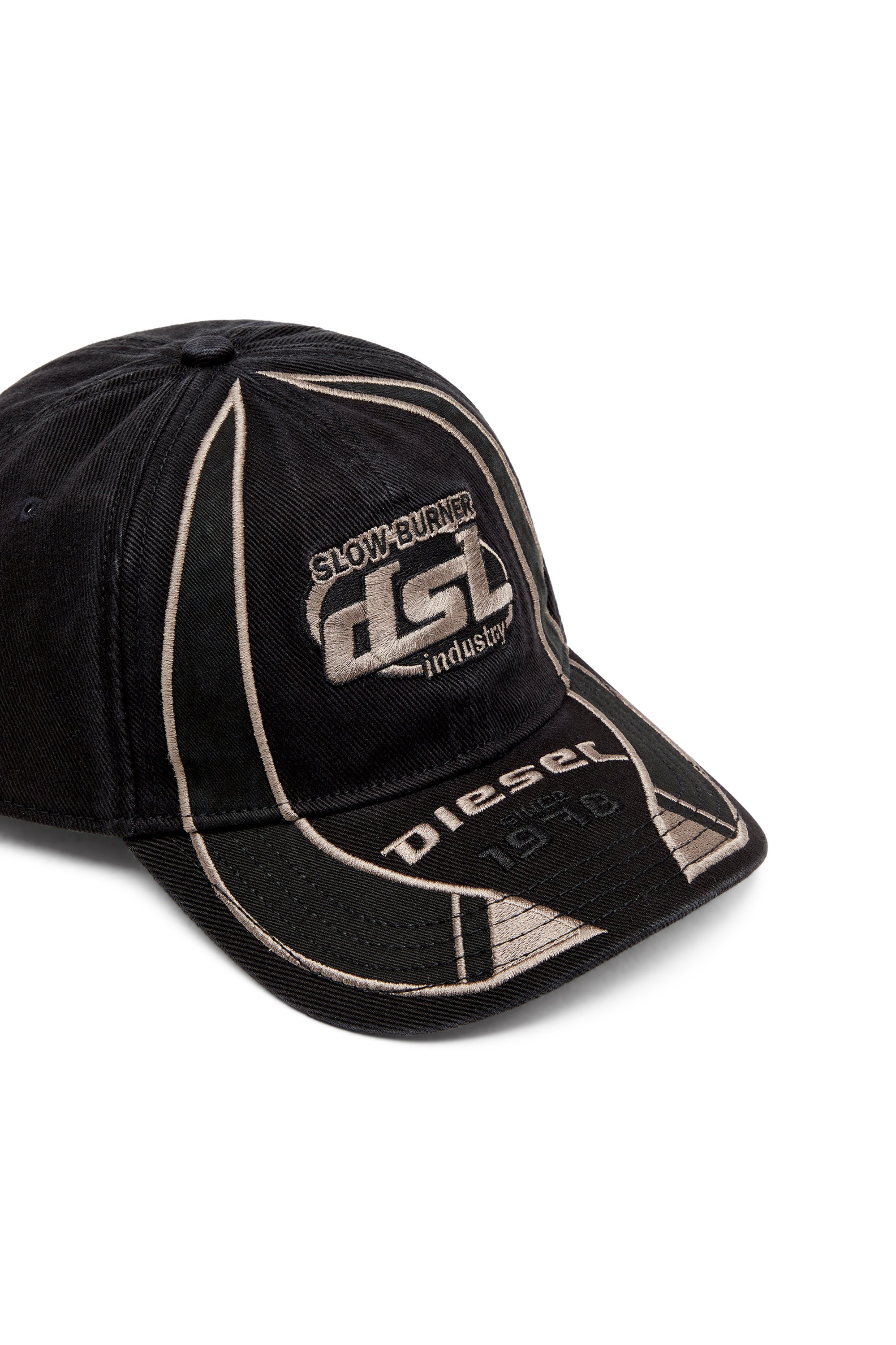 Diesel - C-ARSON, Herren Basecap mit gesticktem Detail in Schwarz/Grau - 3