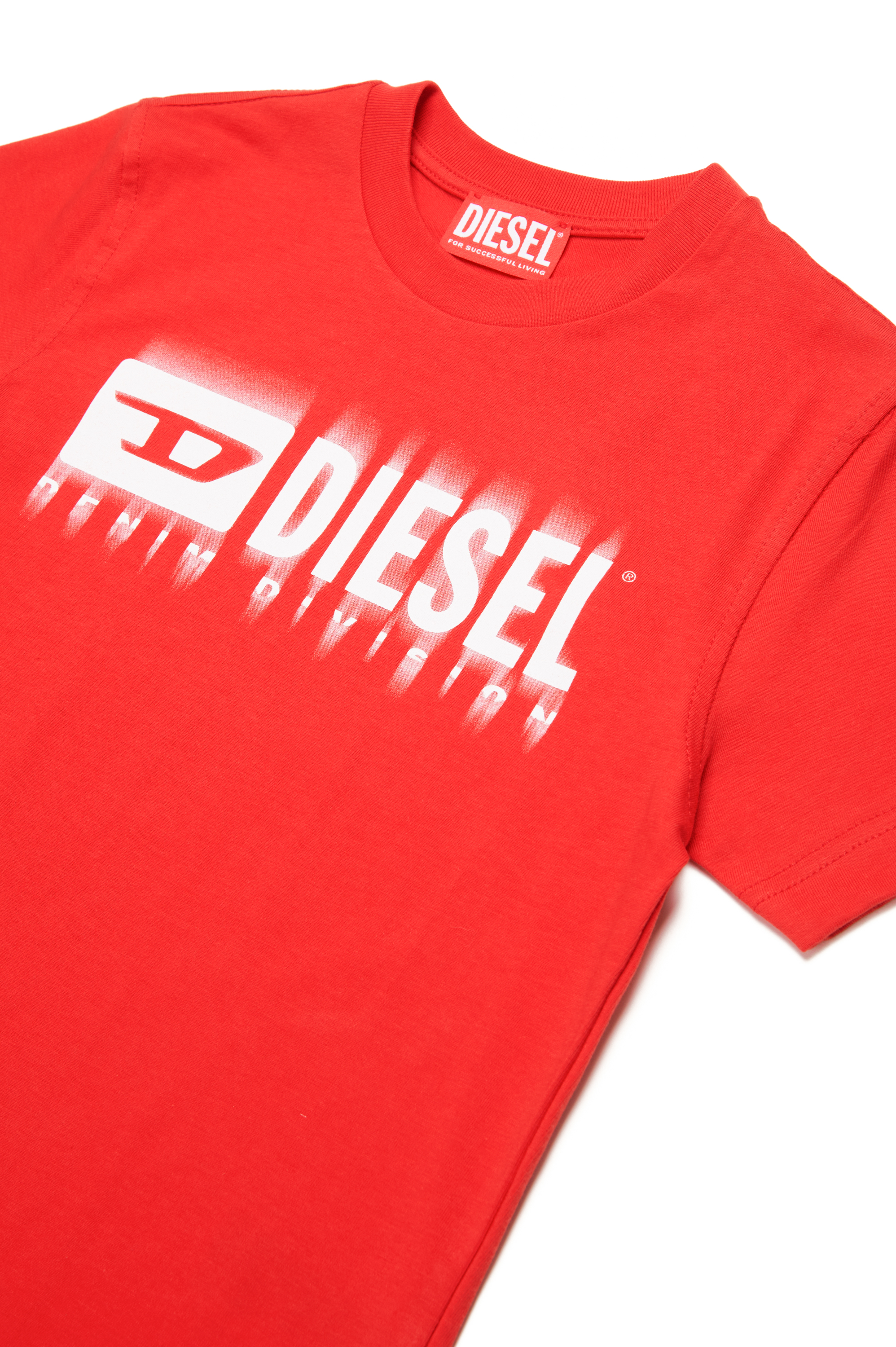 Diesel - TDIEGORL6, Herren T-Shirt mit verschmiertem Logo in Rot - Image 3