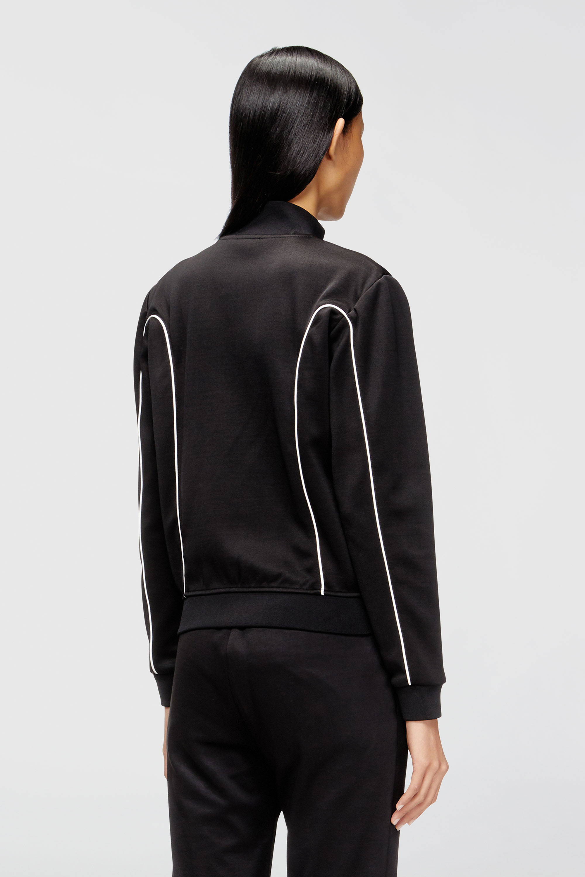 Diesel - F-LOCKING-OD, Damen Sweatjacke mit Kontrastpaspel in Schwarz/Weiss - 4
