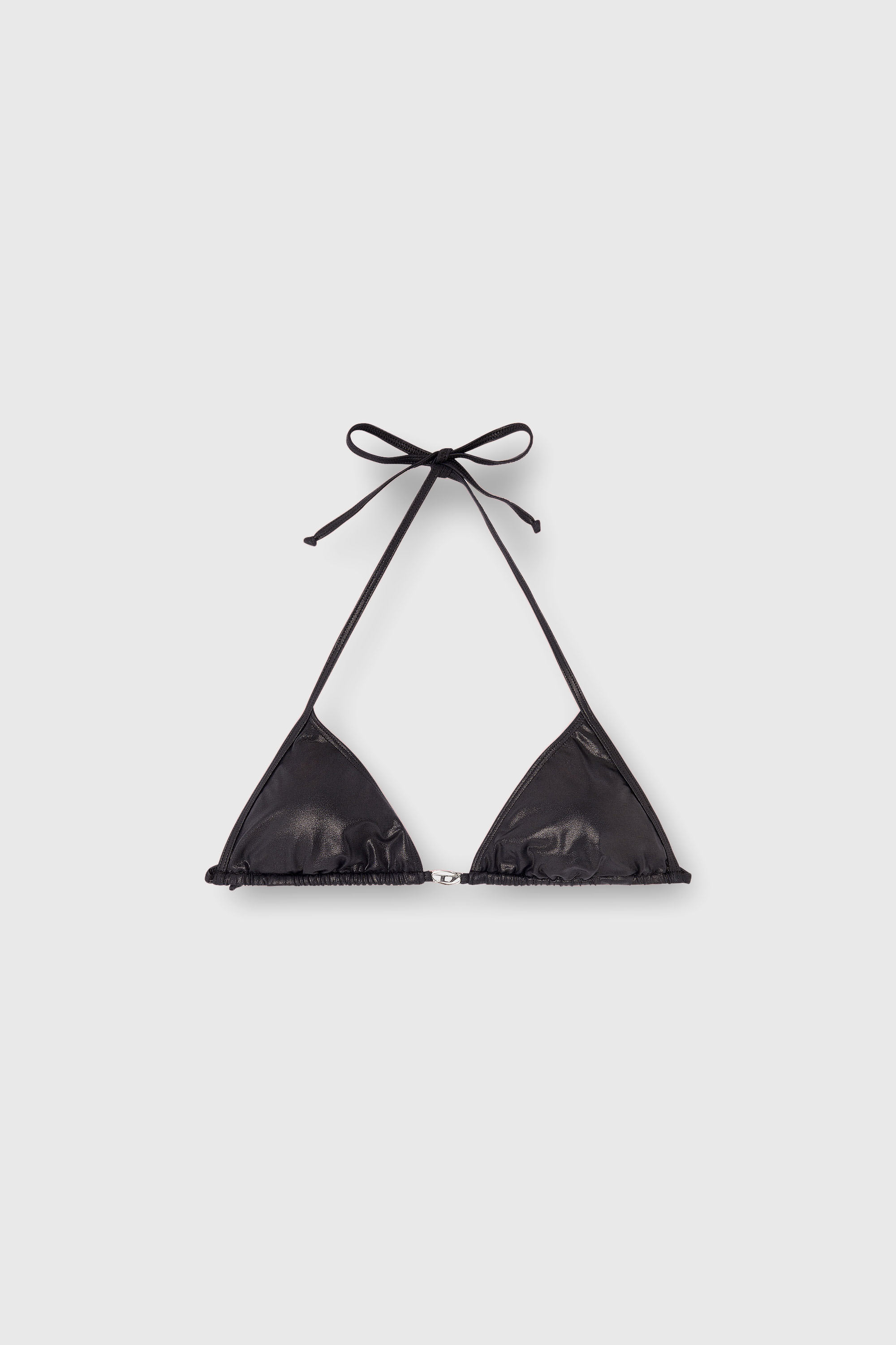 Diesel - ELETTRA-DNM, Damen Dreieck-Bikini-Top aus schimmerndem Stoff in Schwarz - 4