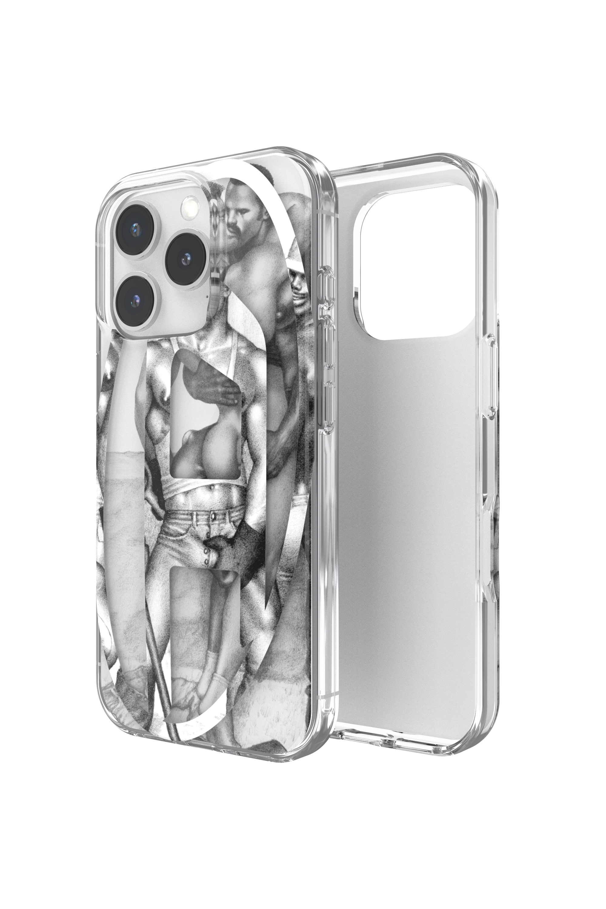 Diesel - 60388 DIESEL TOM OF FINLAND AOP CASE, Unisex ToFF Case iPhone 16 Pro in Grau - 1