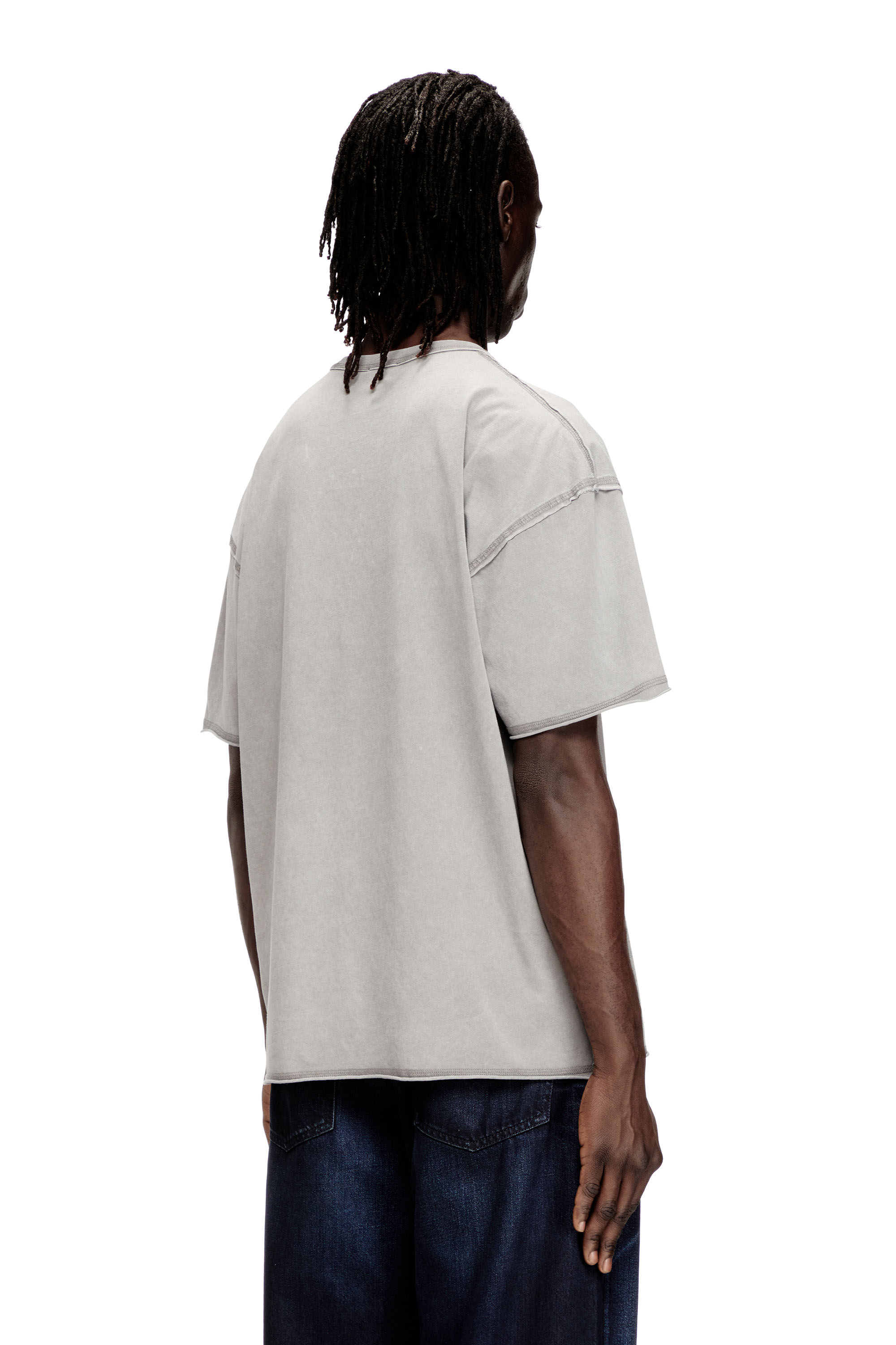 Diesel - T-RAWBOXT, Herren T-Shirt mit appliziertem Logo und rohem Rand in null - 3