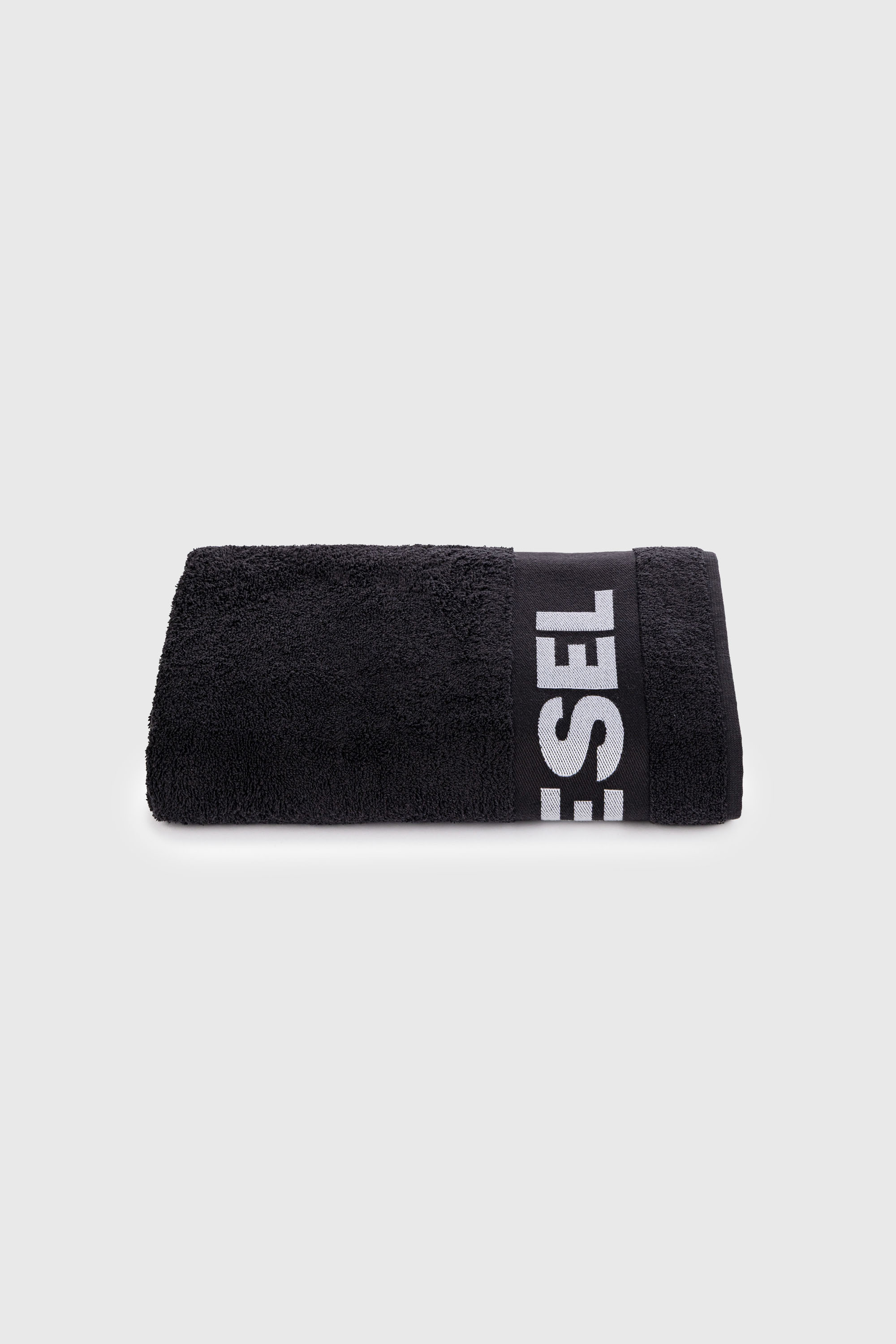 Diesel - 1015215 LOGO-COTTON TOWEL 100X180 BLACK, Unisex Tuch aus Baumwoll-Frottee mit Logo in Schwarz - 1