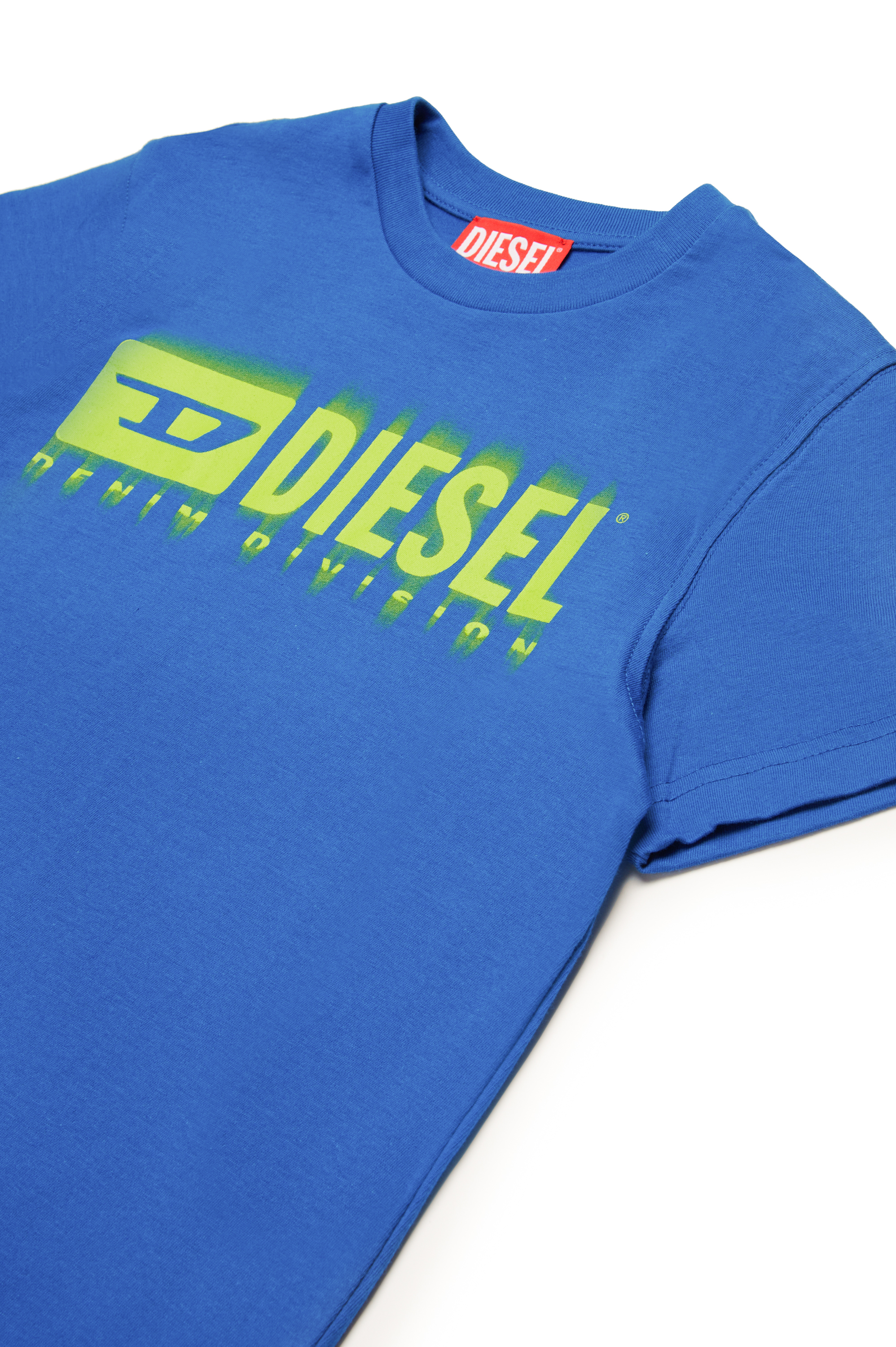 Diesel - TDIEGORL6, Herren T-Shirt mit verschmiertem Logo in Blau - 3