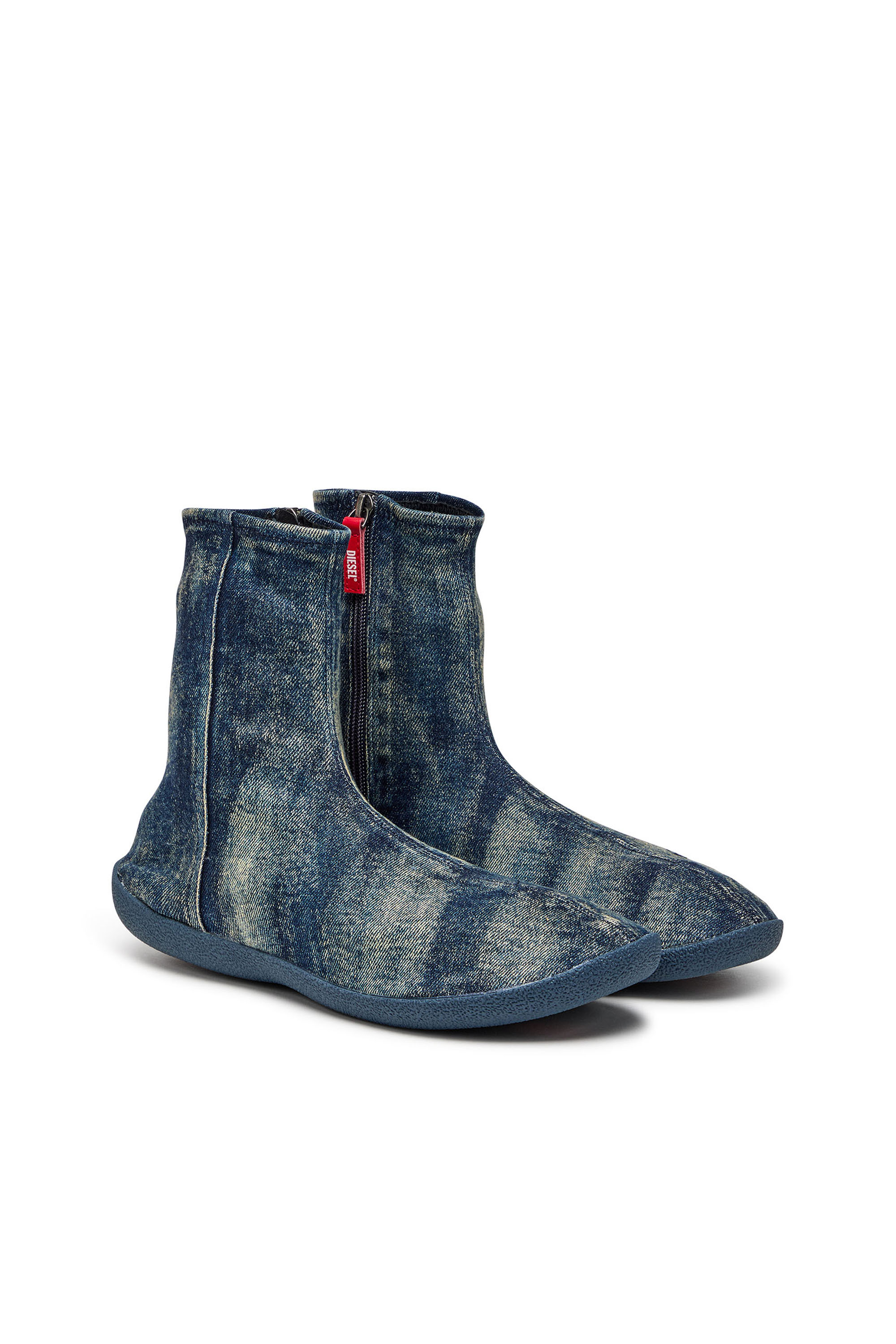 Diesel - D-SHOCK BT, Herren Sockenstiefel aus solarisiertem Denim in Blau - 2