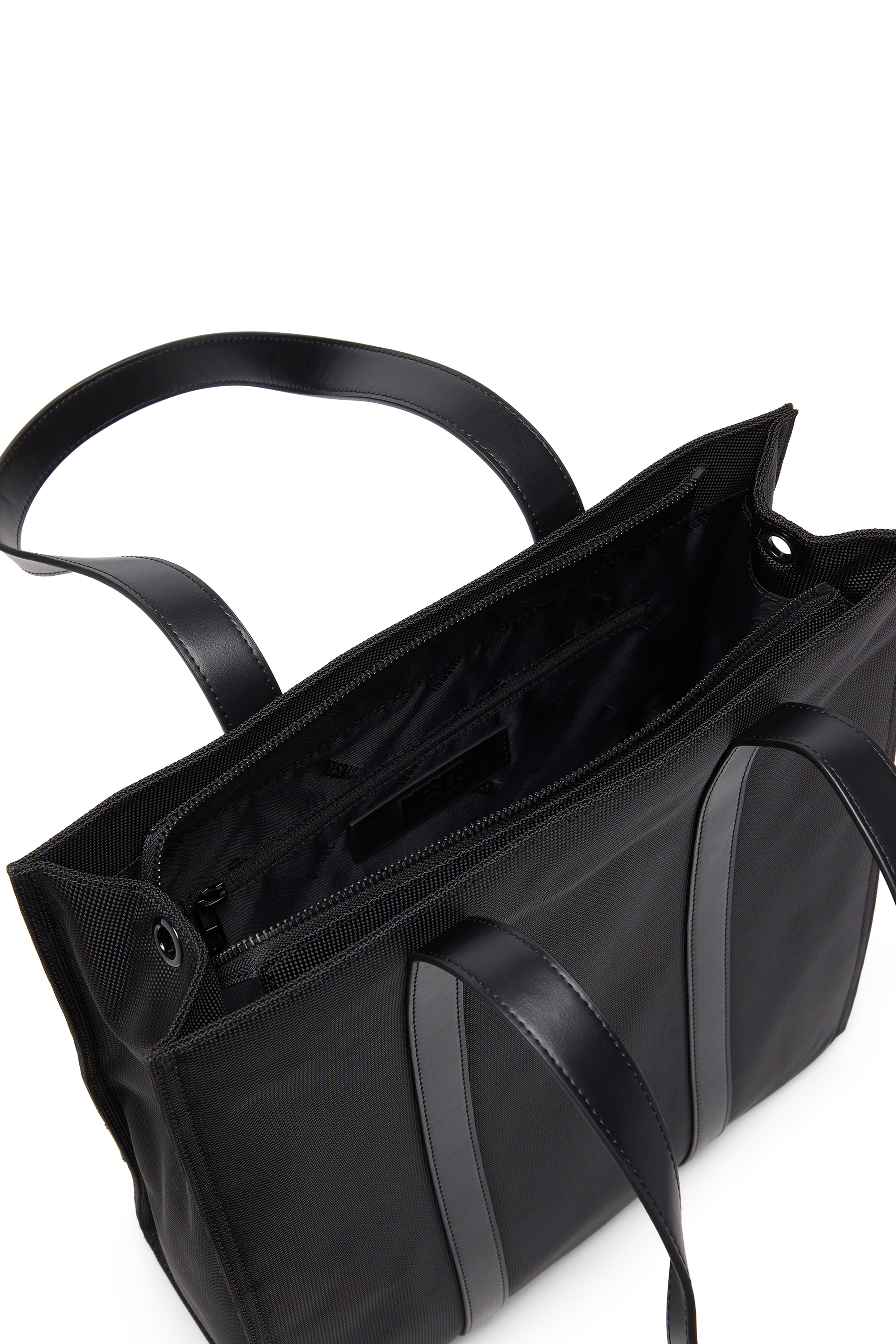 Diesel - MULTI-PKTS TOTE X, Unisex Multi-Pkts - Einkaufstasche mit Klappentasche und zip in Schwarz - 3