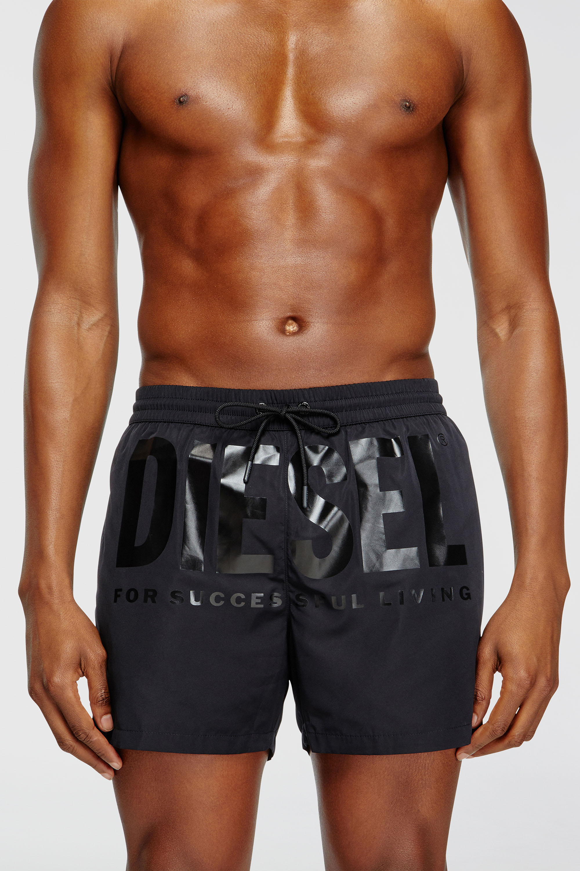 Diesel - KEN-37-D-CORE, Herren Mittellange Badeshorts mit Maxi-Logo in Schwarz - 1