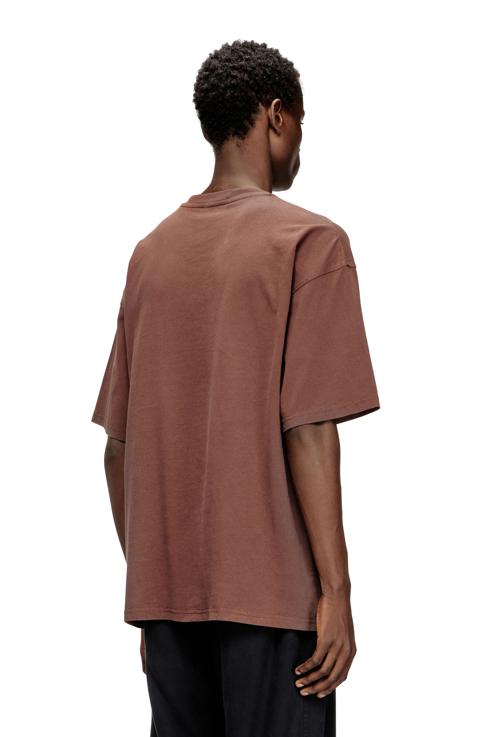 Diesel - T-BOXT-N14, Herren T-Shirt mit beflocktem Distressed-Logo in Braun - 4