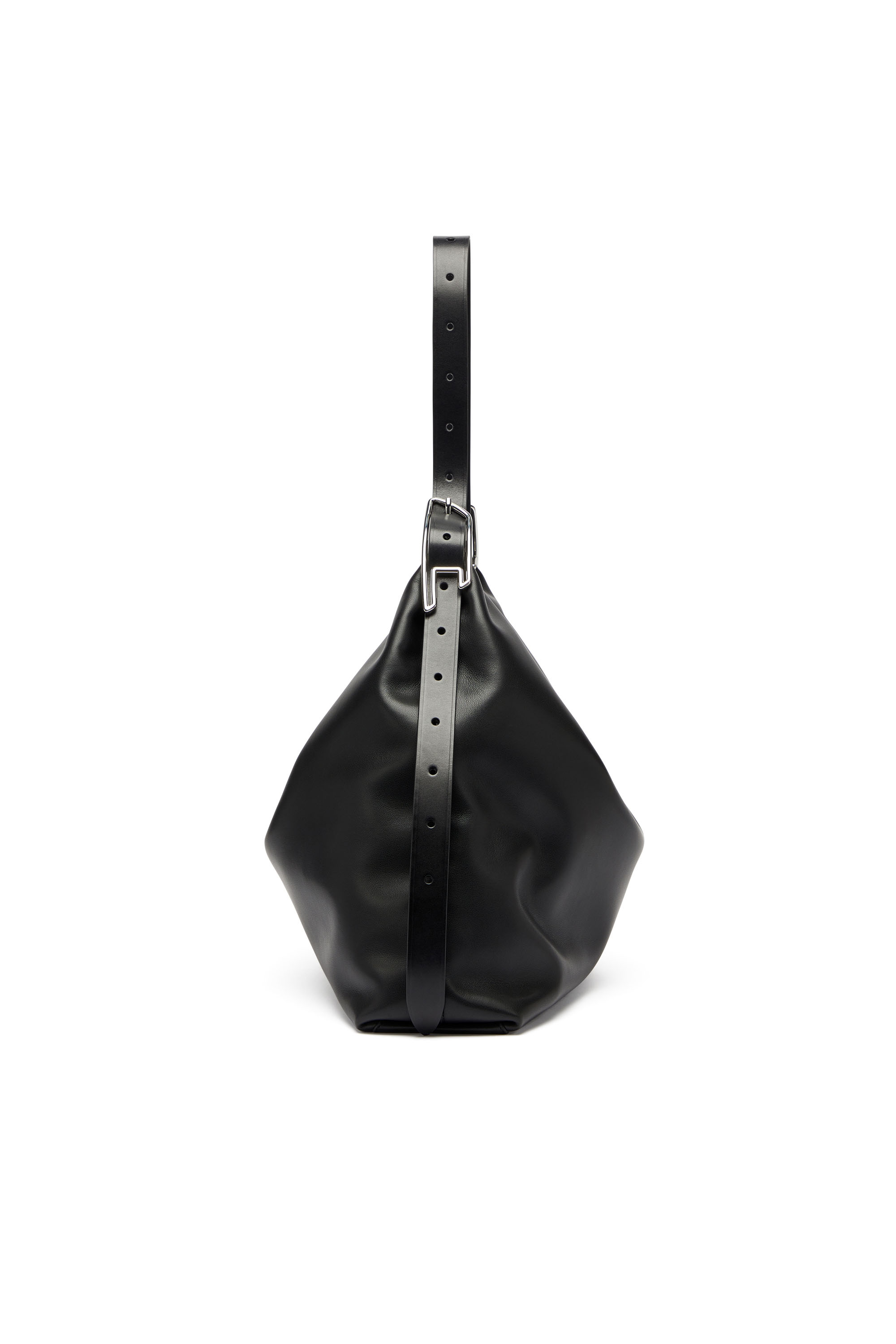 Diesel - D-LINE HOBO, Damen D-Line-Leder Hobo-Tasche in Schwarz - 5