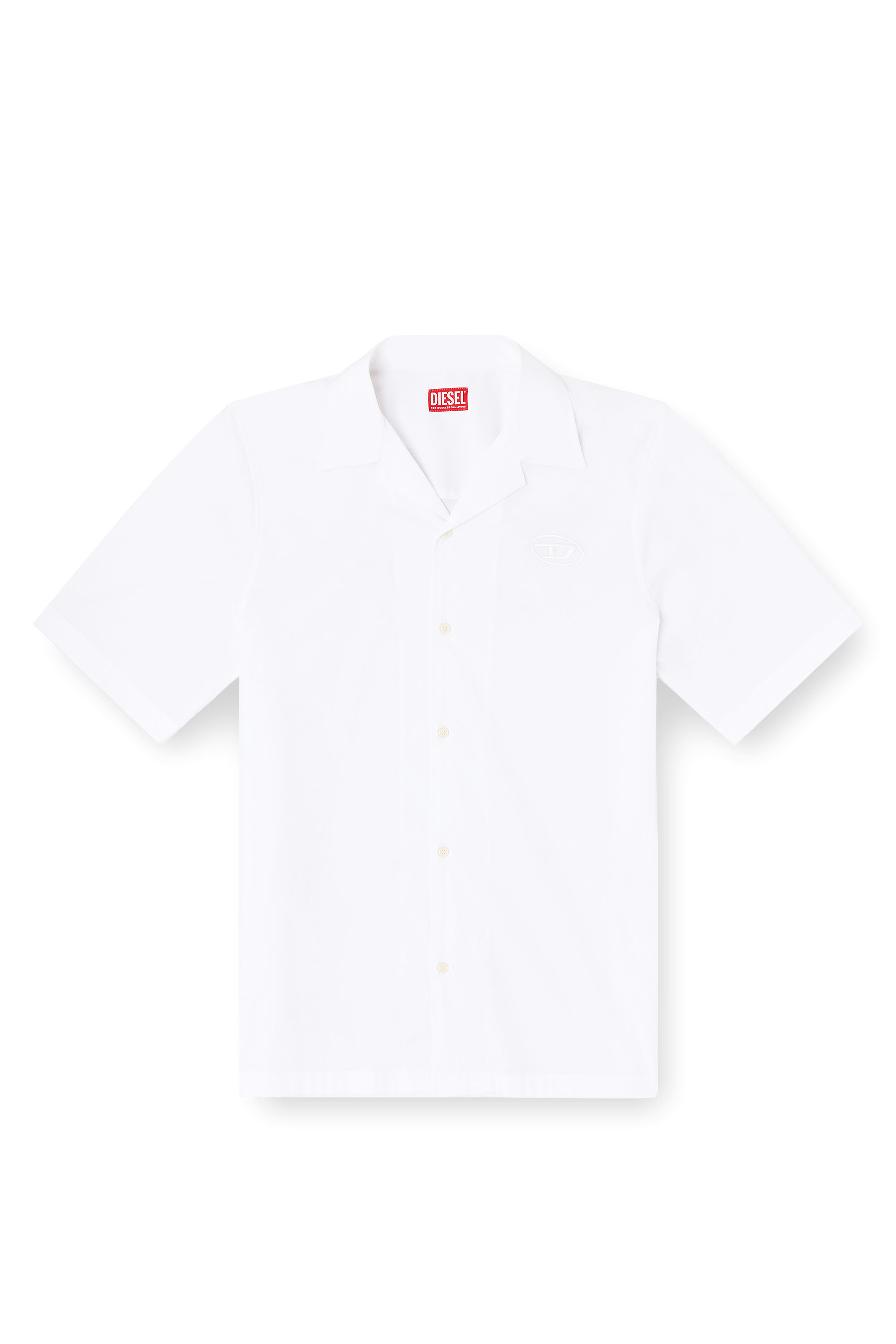 Diesel - S-MAC-GSBH, Herren Stretch-Popeline-Hemd mit Oval-D-Stickerei in Wei&szlig; - 3