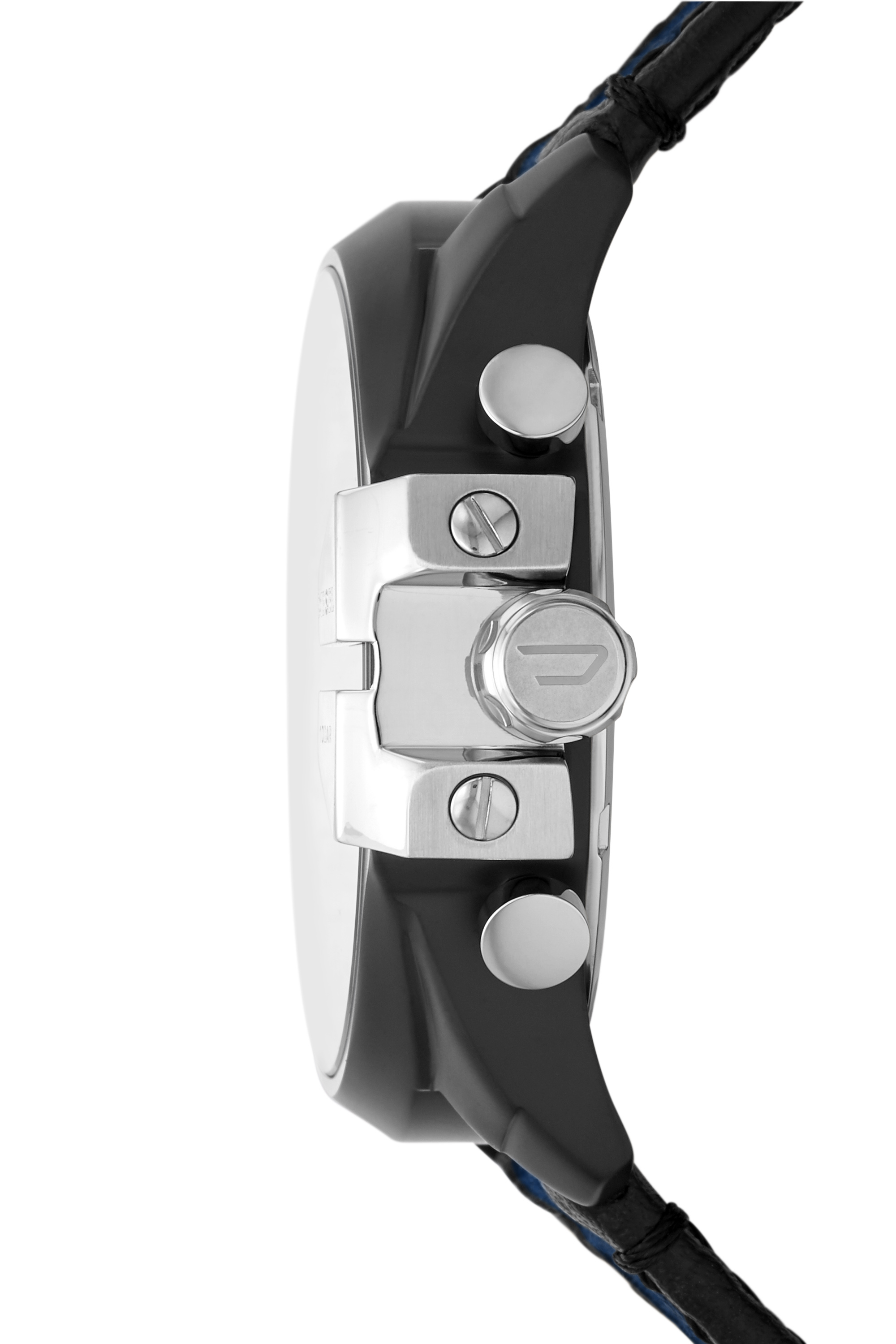 Diesel - DZ4568, Herren Baby Chief Armbanduhr mit Denim-Leder-Armband in Blau - 3