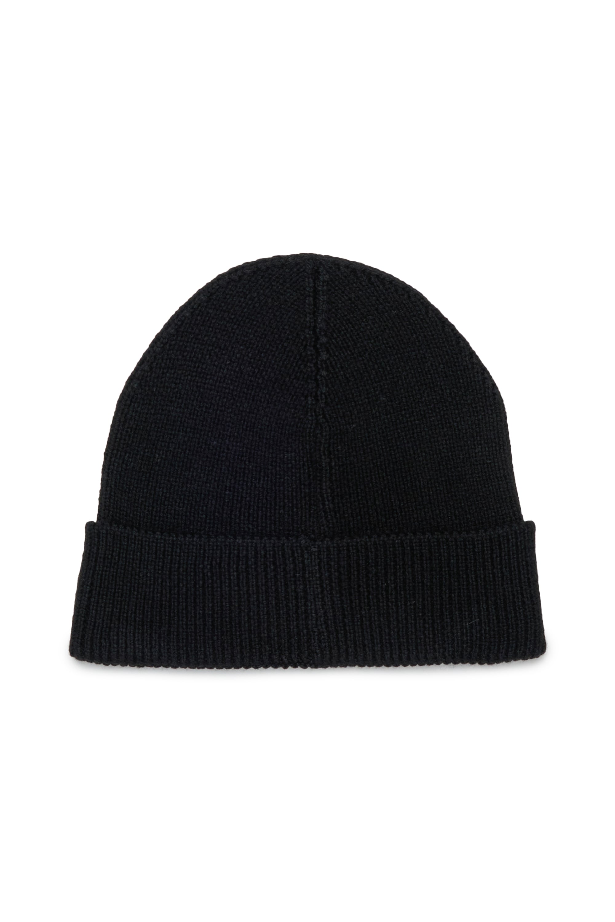 Diesel - FLOT, Unisex Beanie aus Wollmischung mit D Logo Patch in Schwarz - 2