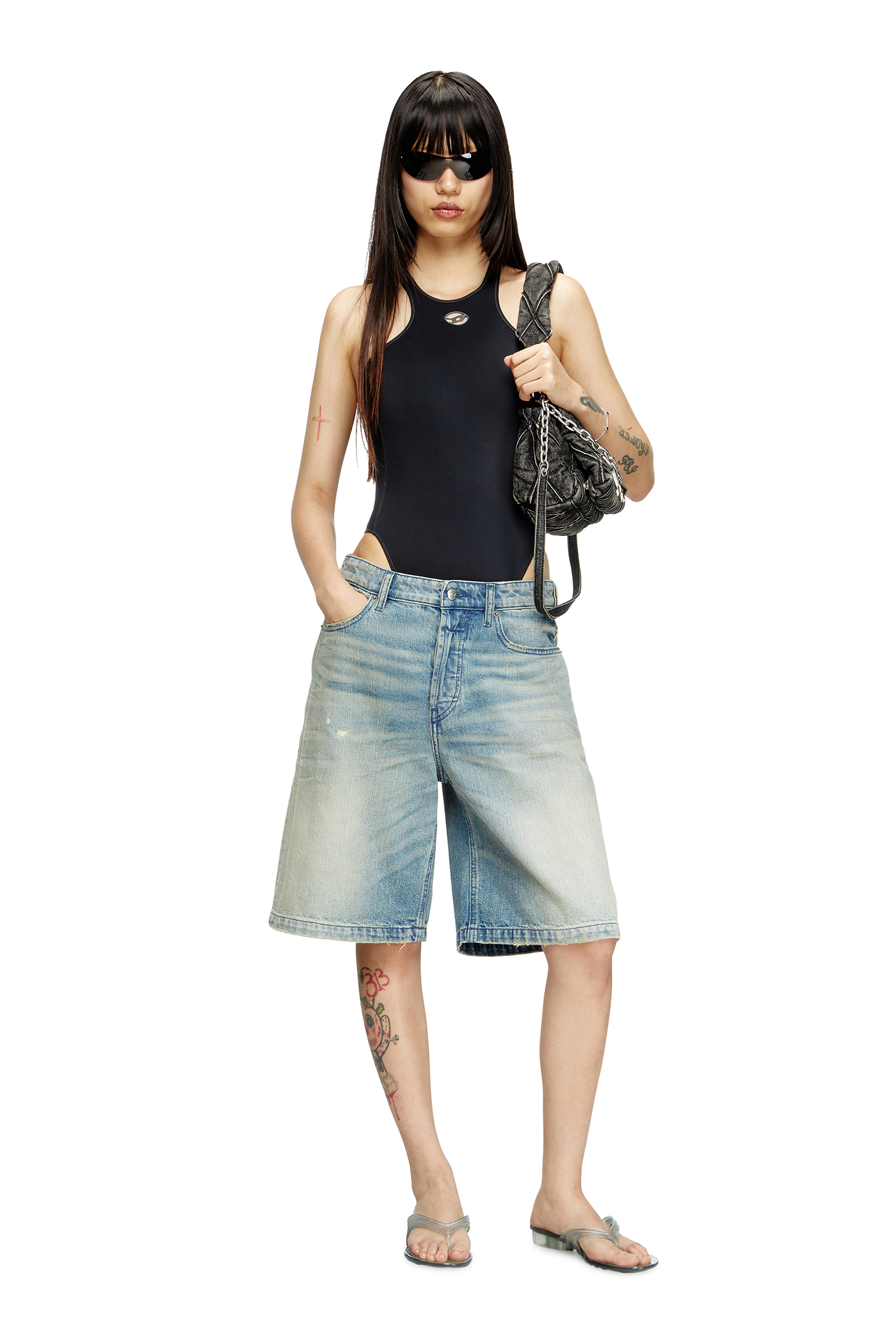 Diesel - MELISSA QUANTUM THONG, Damen K&uuml;nstlerisch gestaltete Flip-Flops aus Melflex&reg; in Hellgrau - 2