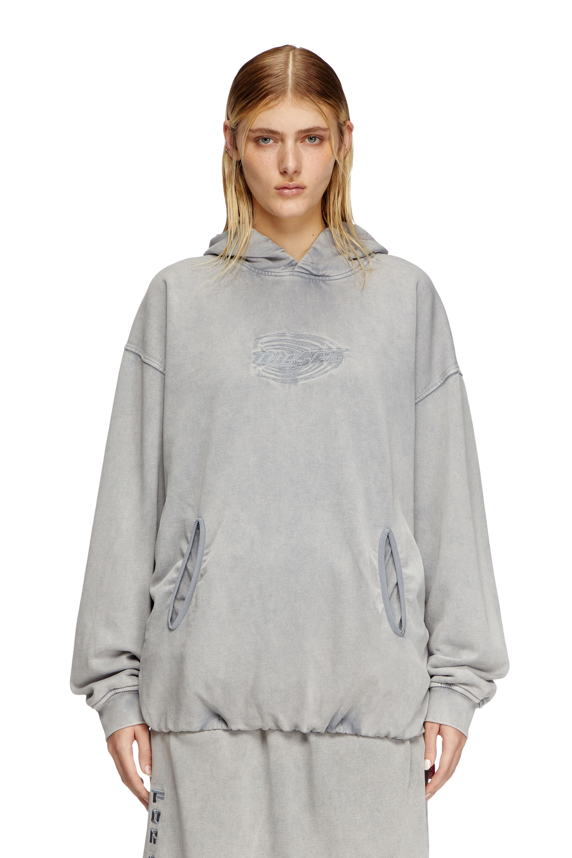 Diesel - S-BOXSTIC-HOOD, Unisex's Gathered acid-wash hoodie in Light Blue - 5