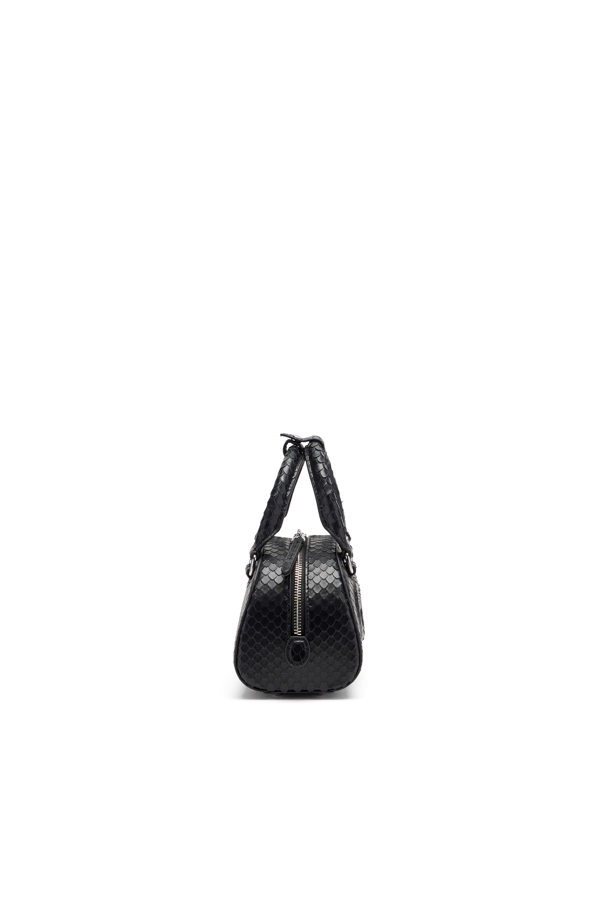 Diesel - 1DR DOME CROSSBODY, Damen 1DR Dome-Mini-Bowlingtasche aus Leder in Schlangenoptik in Schwarz - 4