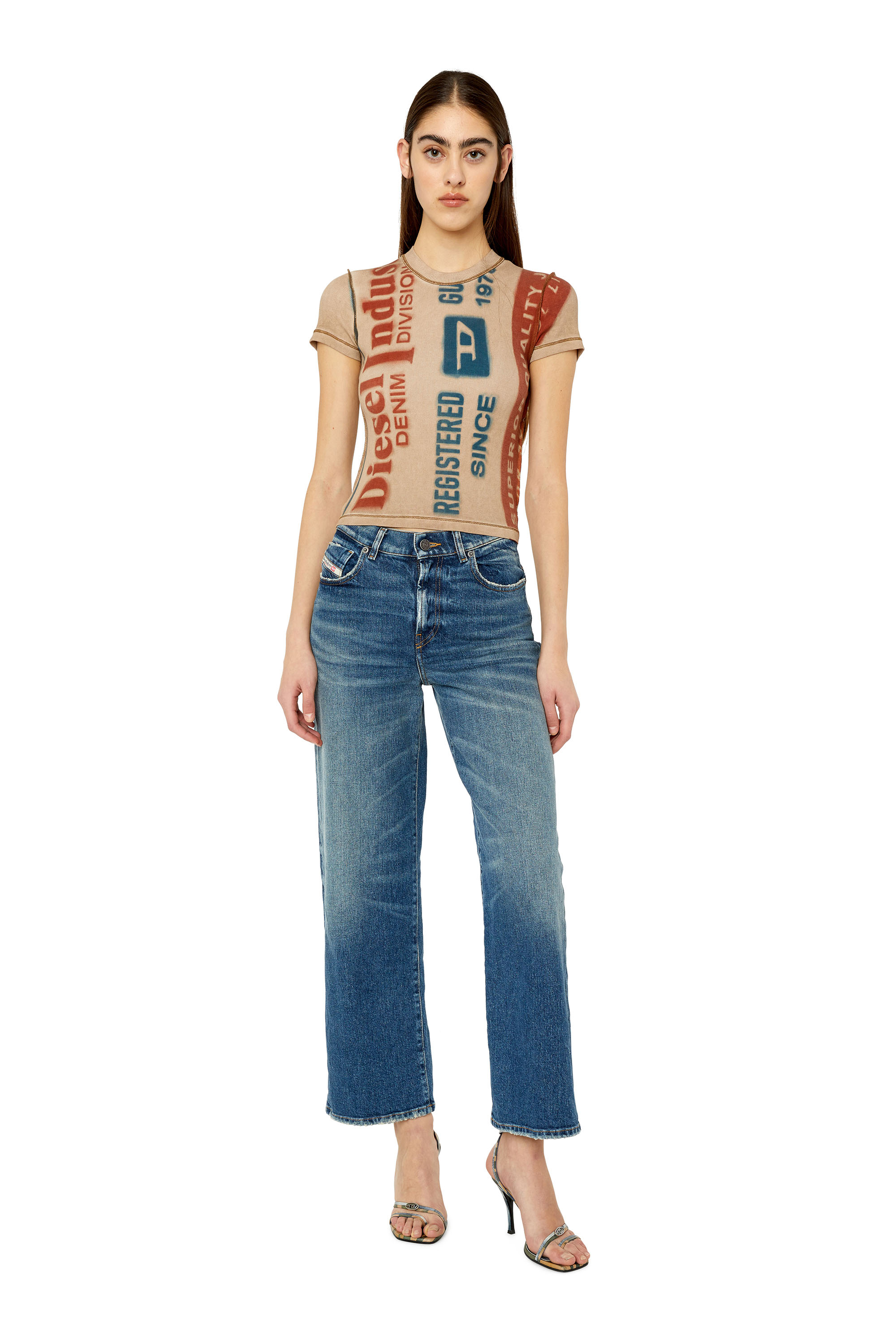 Diesel - 2000 WIDEE 007L1 Bootcut and Flare Jeans, Mittelblau - Image 2