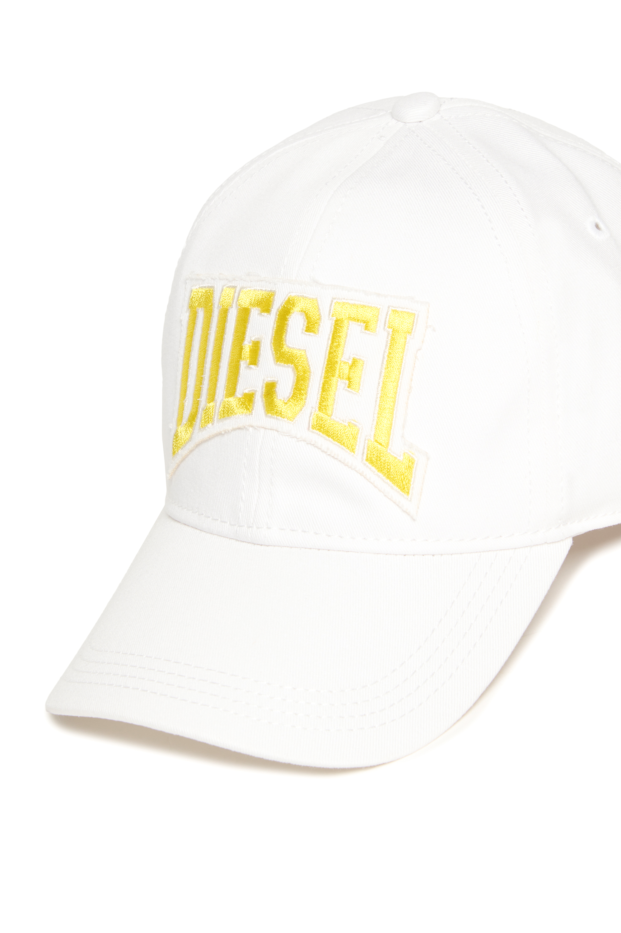 Diesel - FCGUS, Herren Basecap mit besticktem Logo-Patch in Weiss/Gelb - 3