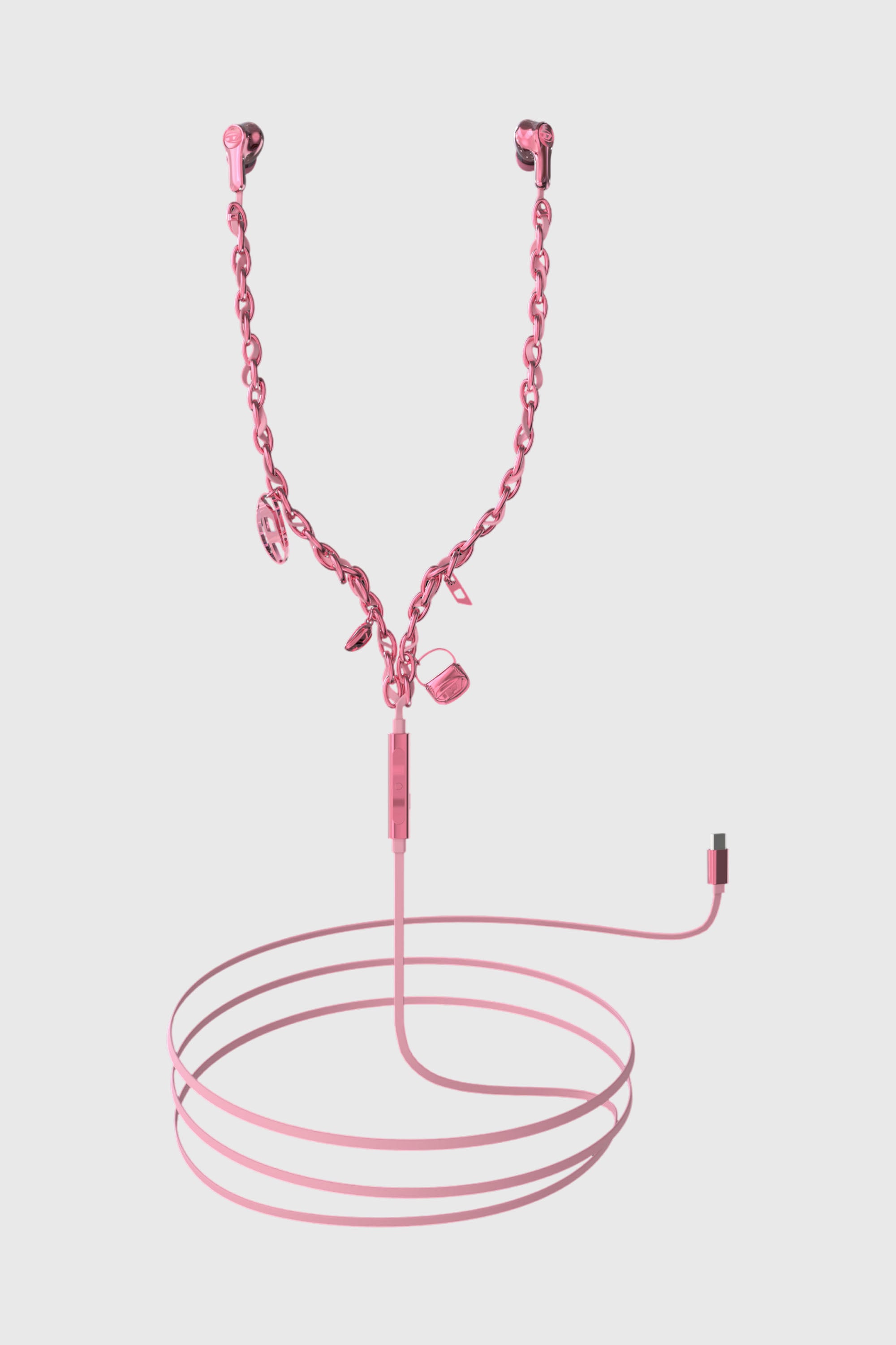 Diesel - 60688 WIRED EARBUDS WIRED EARBUDS, Unisex Rosa wired earbuds und charms in Rosa - 1
