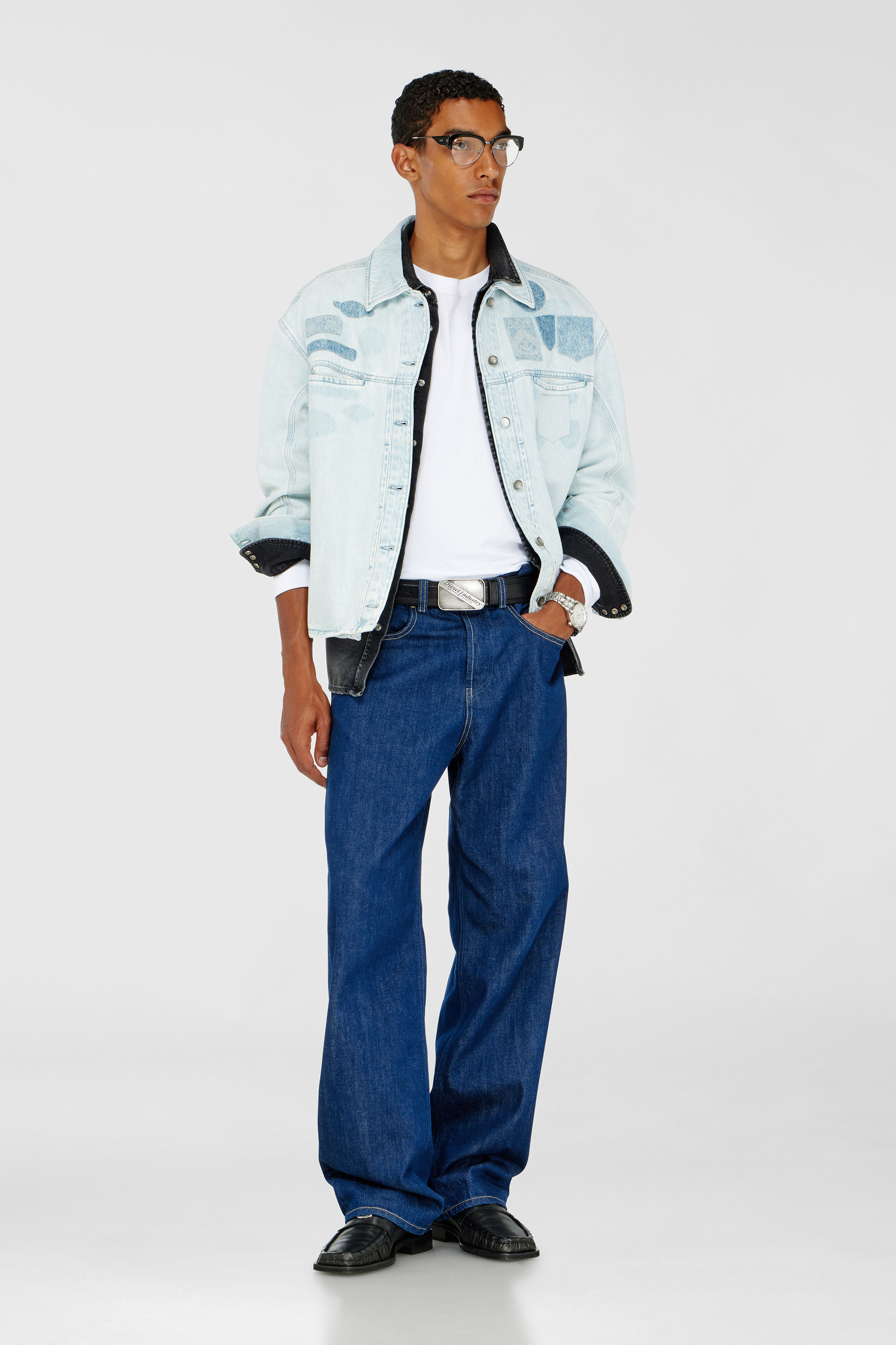 Diesel - D-RYMAVO-S, Unisex Denim overshirt mit patch-effekten in Hellblau - 2