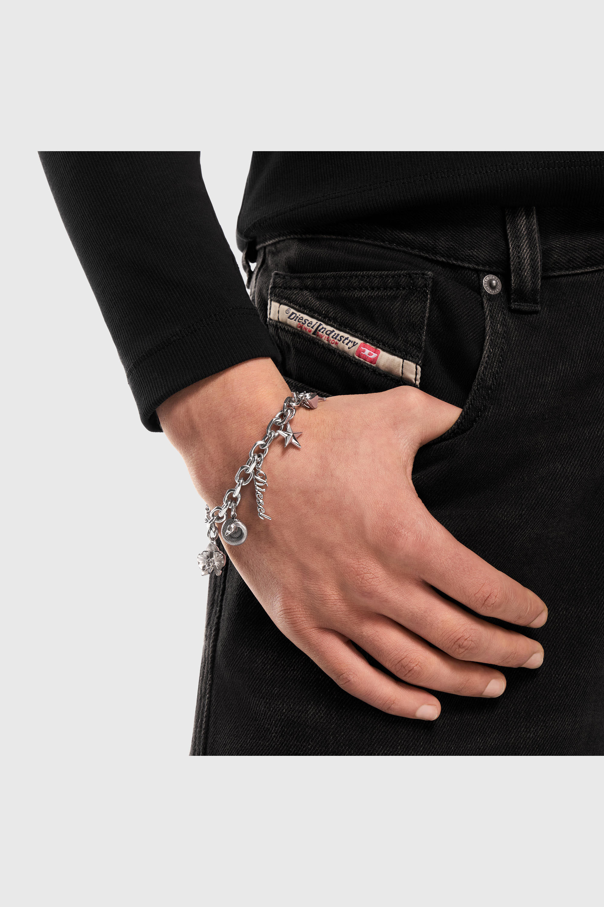 Diesel - DX1744040, Unisex Charm-Armband aus Edelstahl in Silber - 5