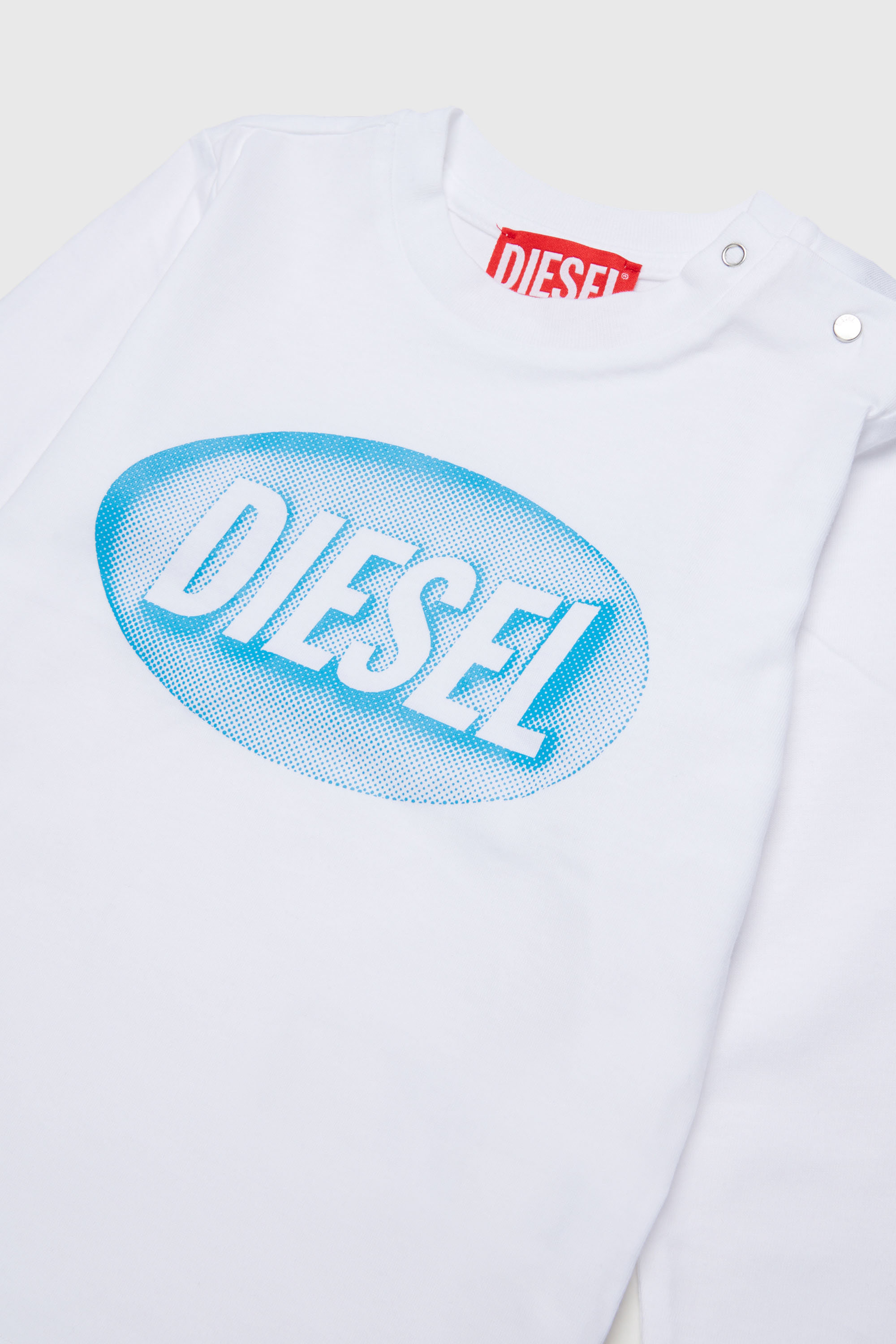 Diesel - TELMB, Herren T-Shirt aus Baumwolle mit Logo-Print in Wei&szlig; - 3