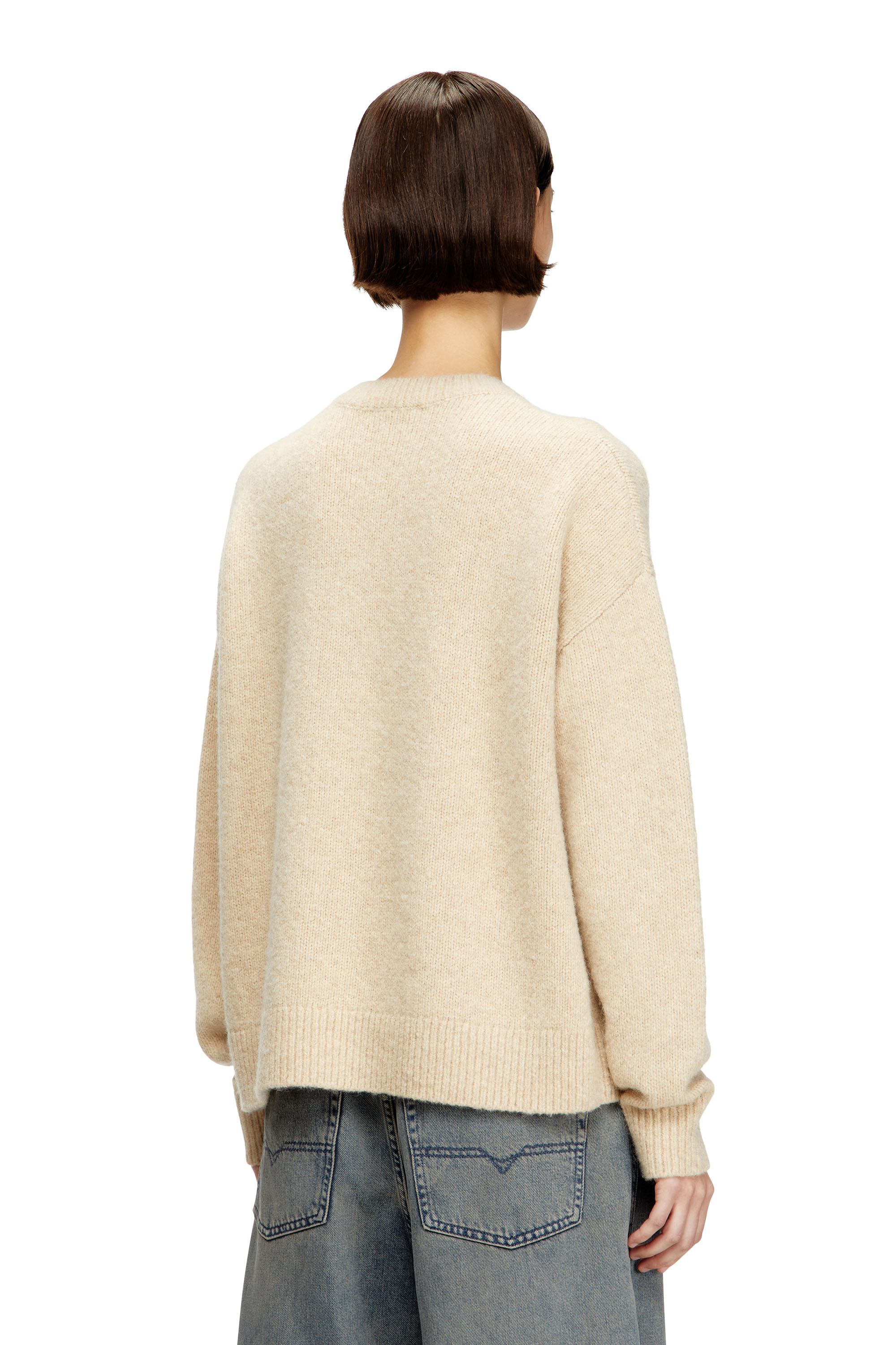 Diesel - M-AREETA, Damen Pullover aus Woll- und Alpakamischung in Beige - 4
