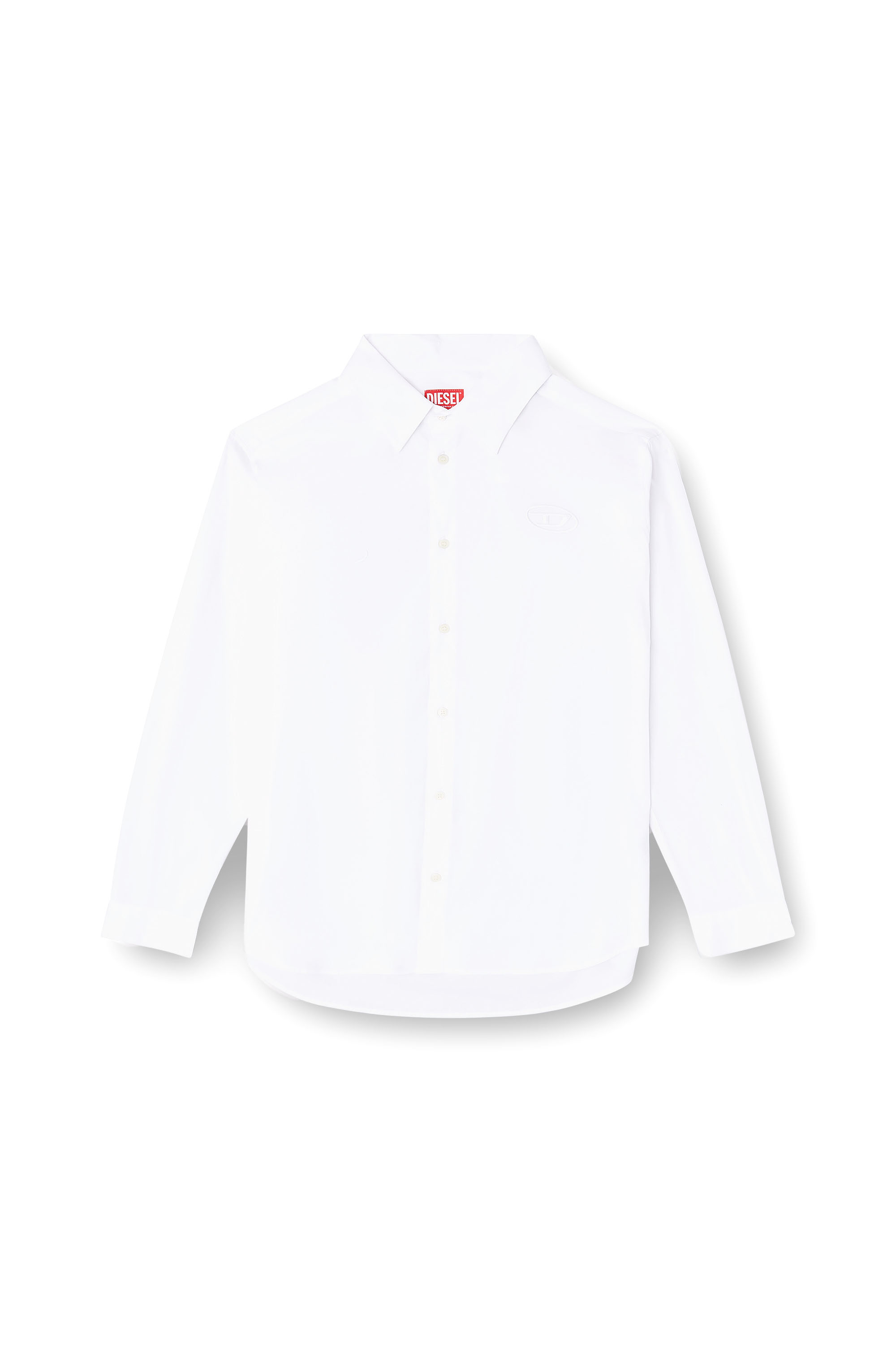 Diesel - S-SIMPLY-GSBH, Herren Stretch-Popeline-Hemd mit Stickerei in Wei&szlig; - 3