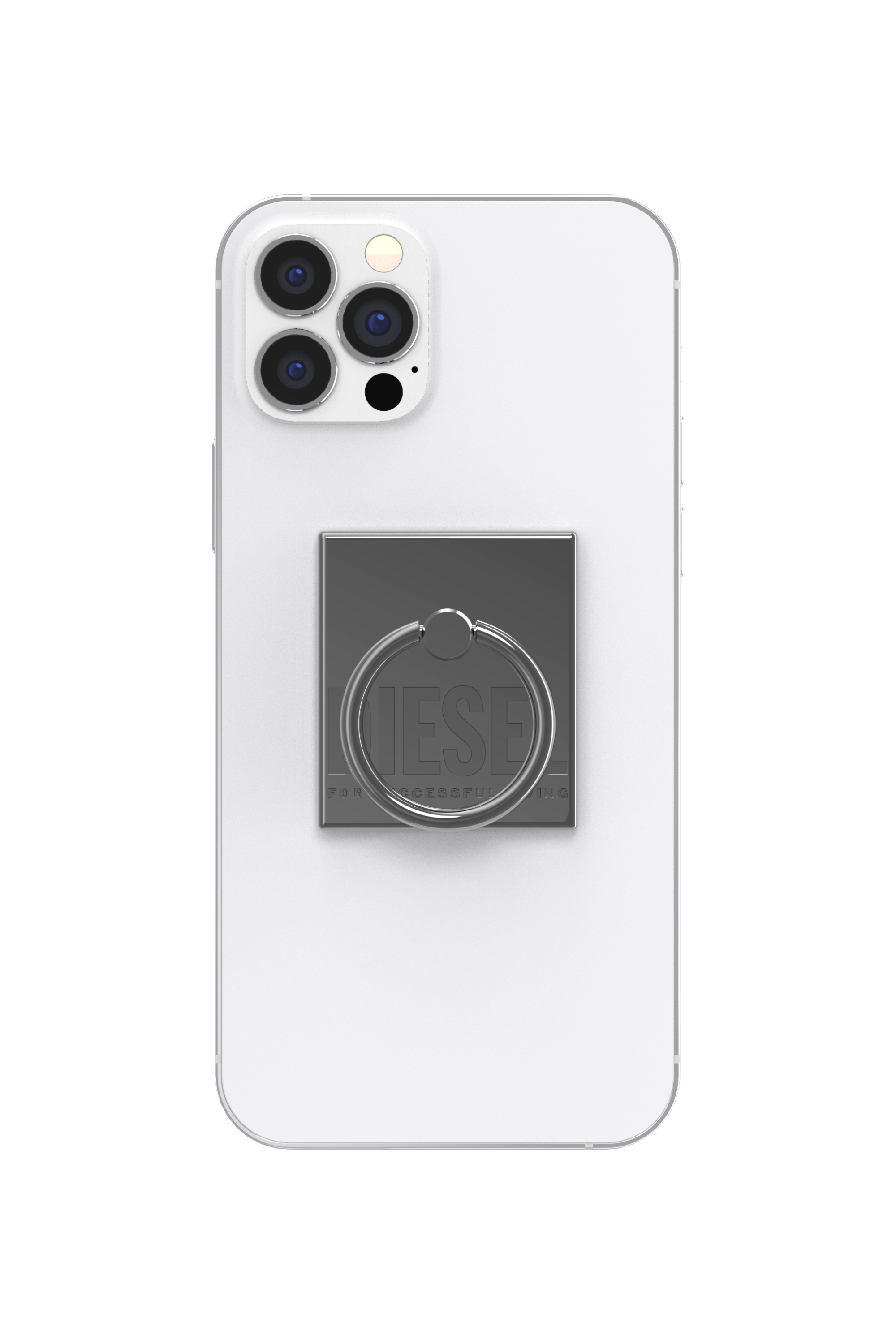 Diesel - 45841 RING STAND, Unisex Universeller Handyring rechteckig für Smartphones in Grau - 2