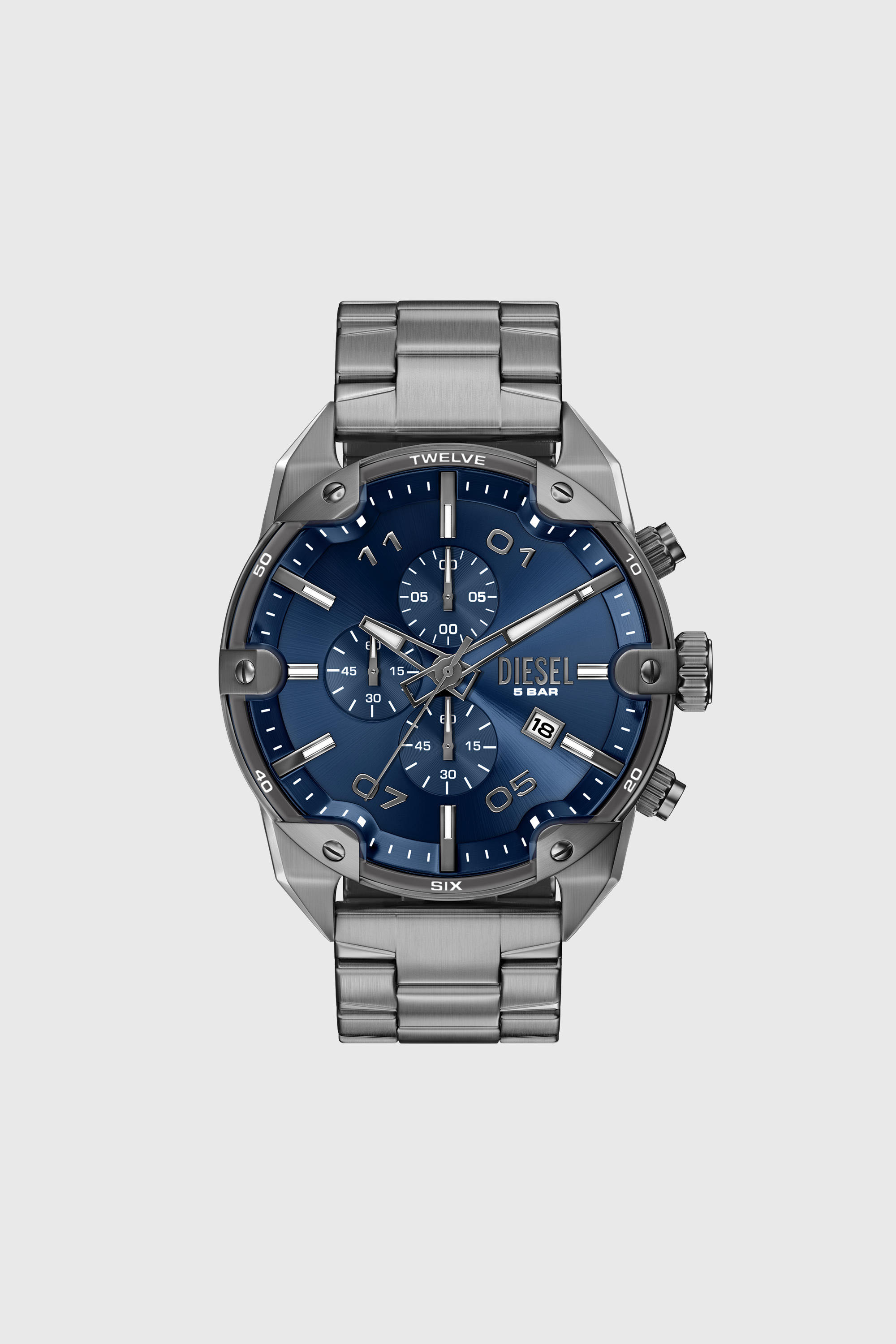 Diesel - DZ4724 WATCH, Herren Spiked Uhr aus Edelstahl in Gunmetal-Optik in Dunkelgrau - 1