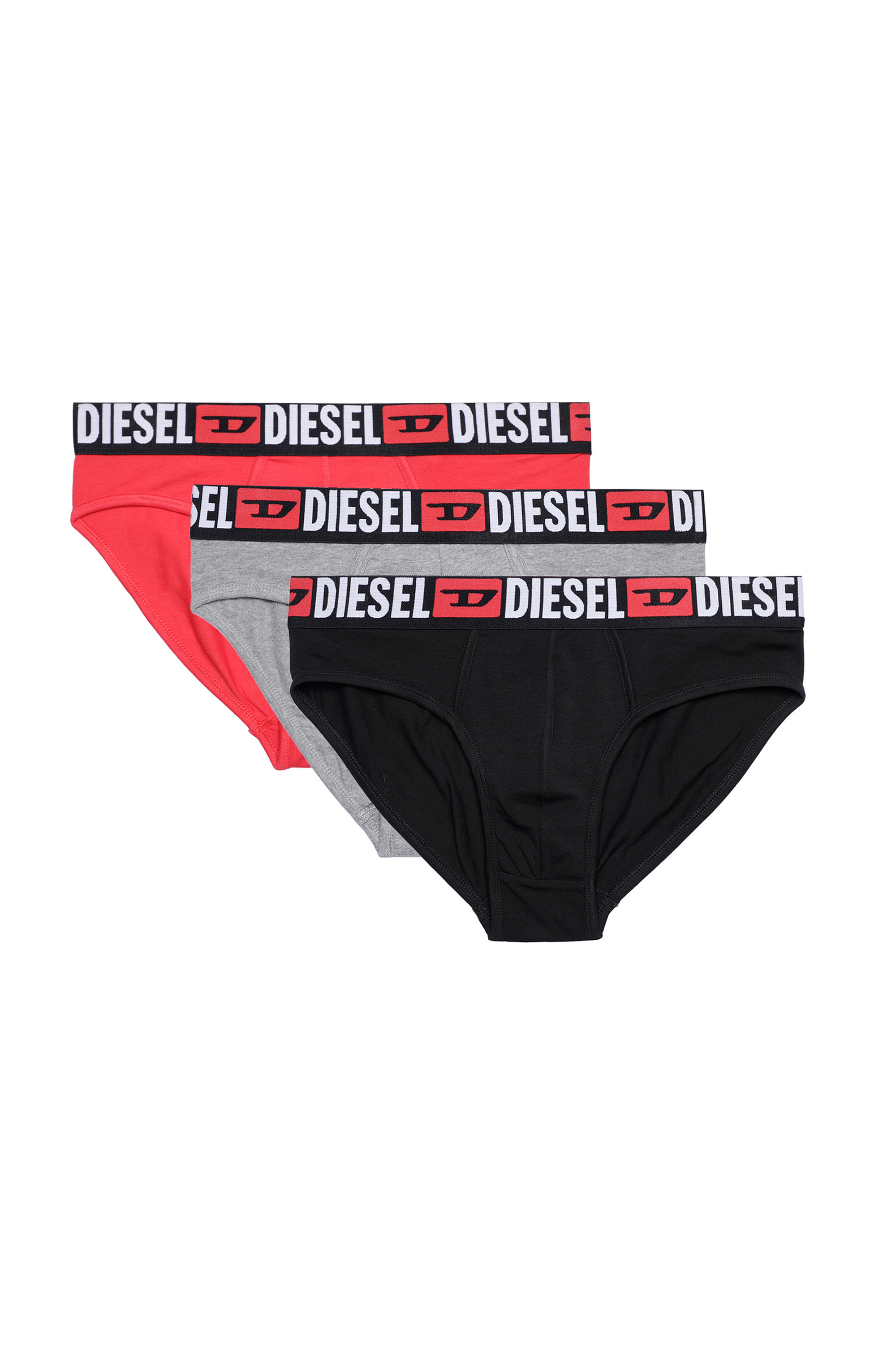 Diesel - UMBR-ANDRETHREEPACK, Herren Einfarbige Briefs im Dreierpack in Schwarz/Grau - 2