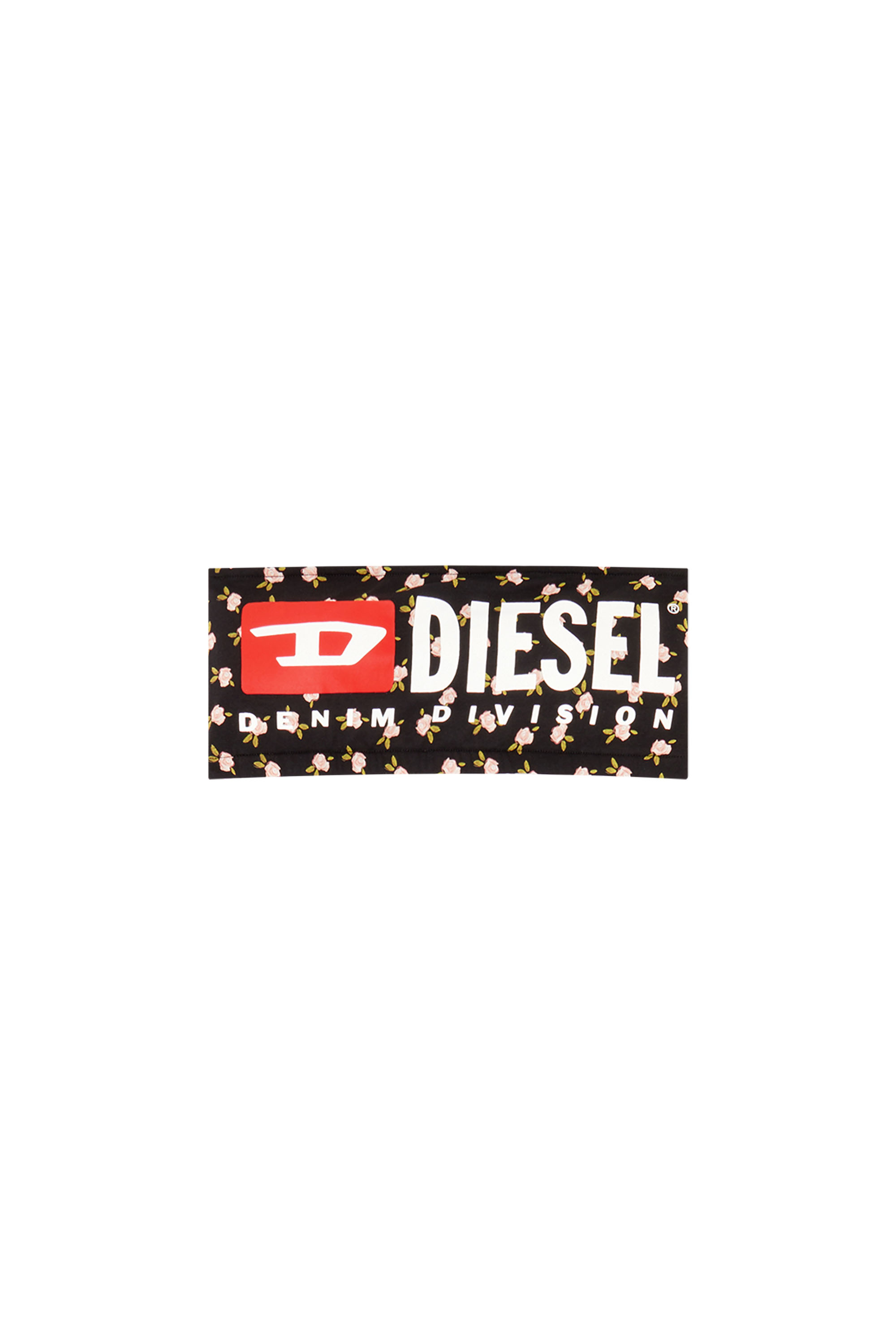 Diesel - MELANIE-C-D-CORE, Damen Bandeau-BH aus Baumwolle mit all-over Blumenprint in Schwarz - 2