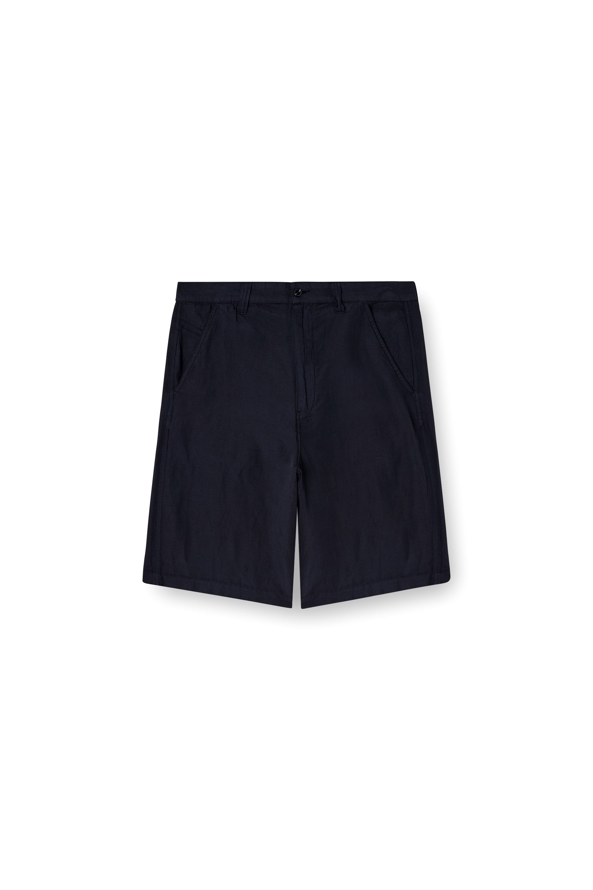 Diesel - P-HANT-CHINO-SHORT-PGBS, Herren Bermudashorts aus Leinenmischung mit Garment-Dye-F&auml;rbung in Schwarz - 2